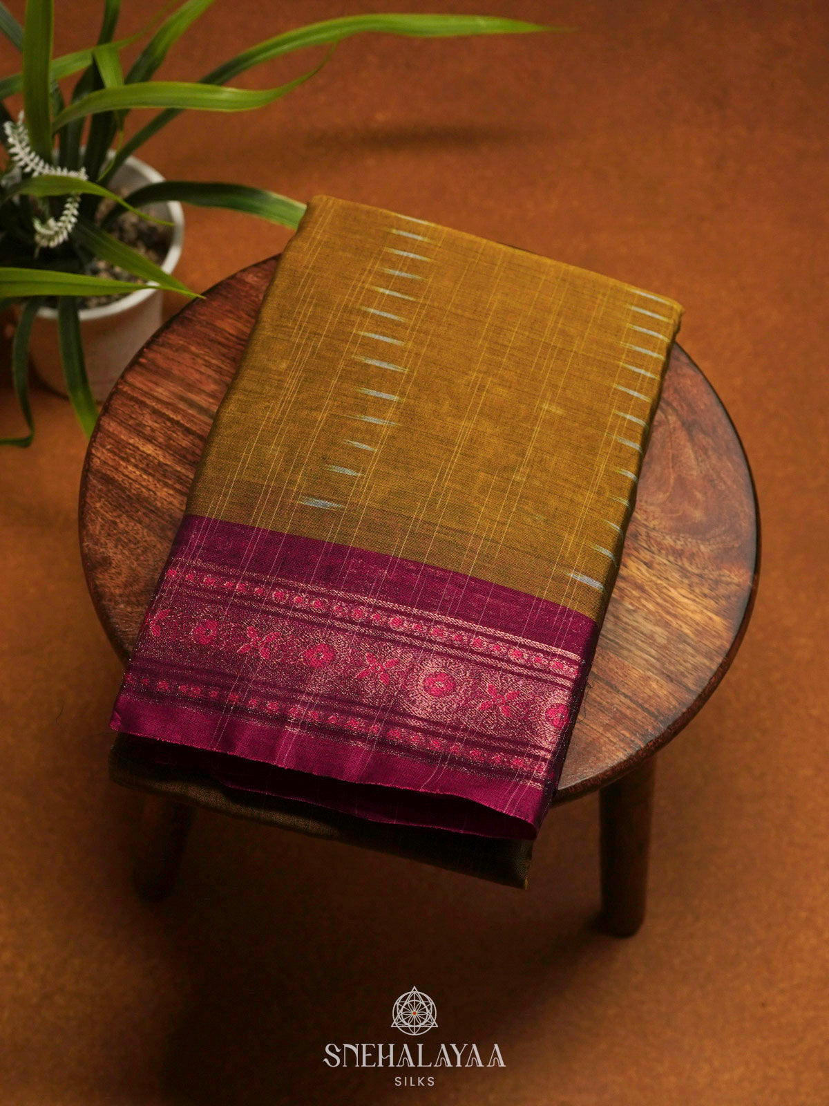 Mustard Yellow Bengal Cotton Saree