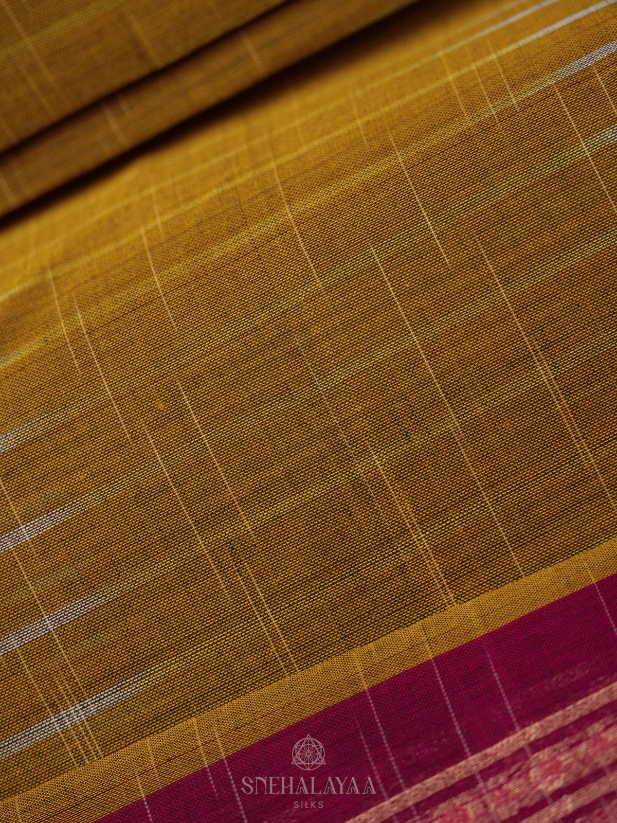 Mustard Yellow Bengal Cotton Saree