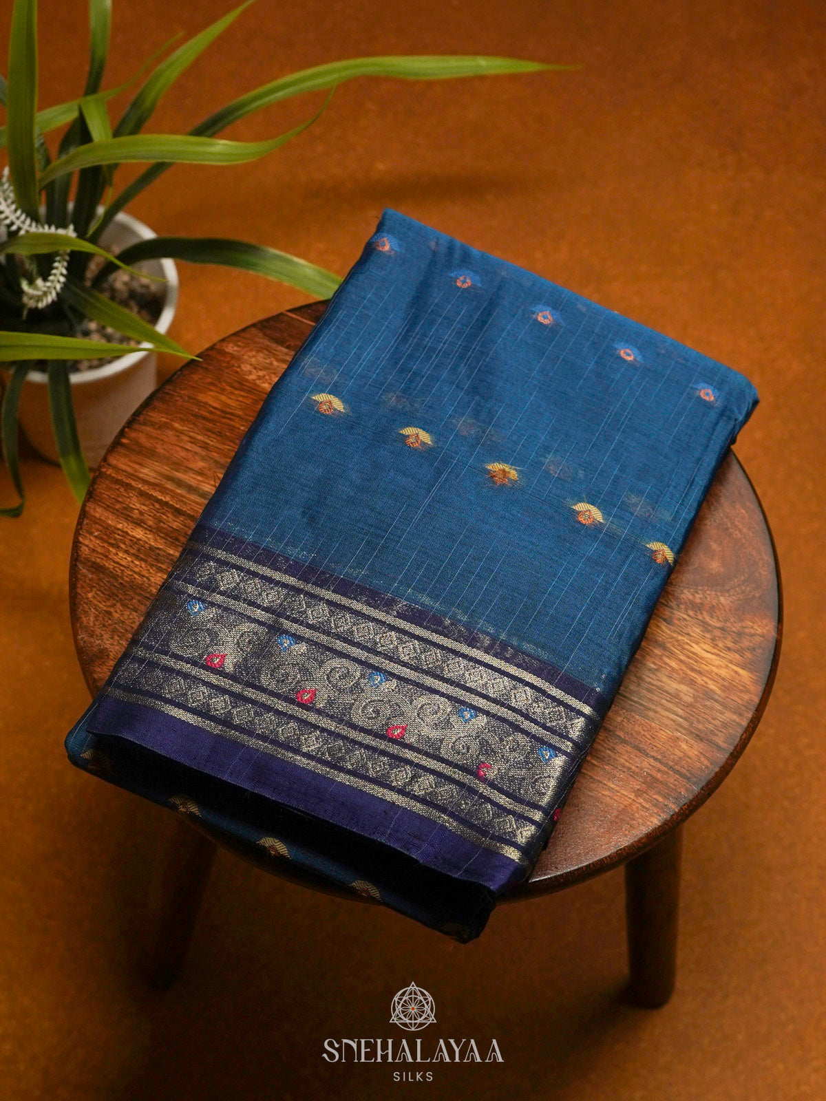 Blue Bengal Cotton Saree
