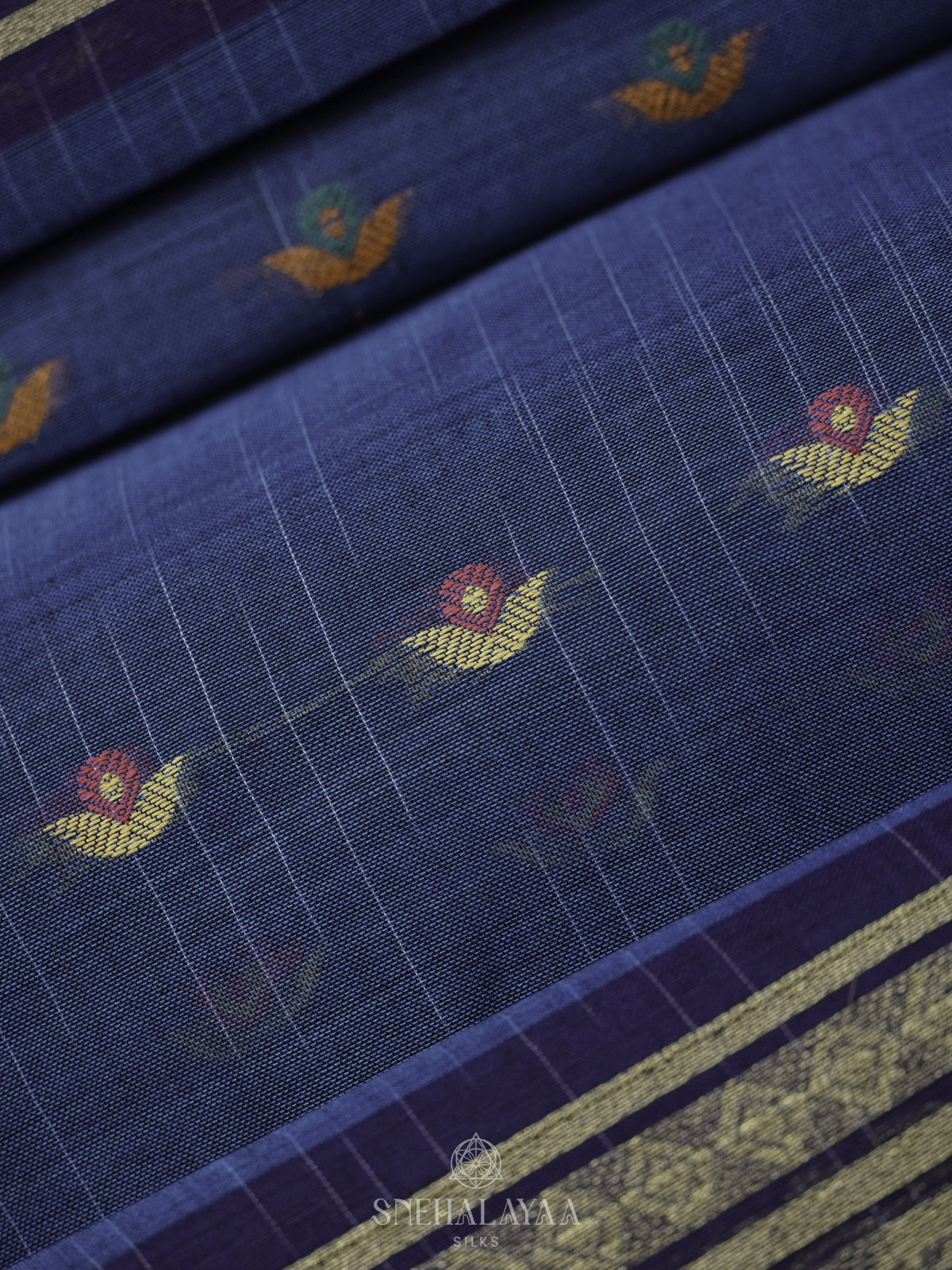 Blue Bengal Cotton Saree