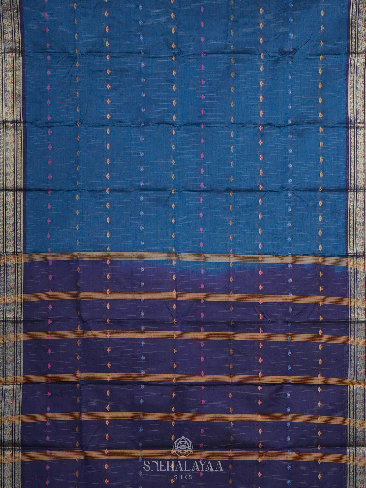 Blue Bengal Cotton Saree