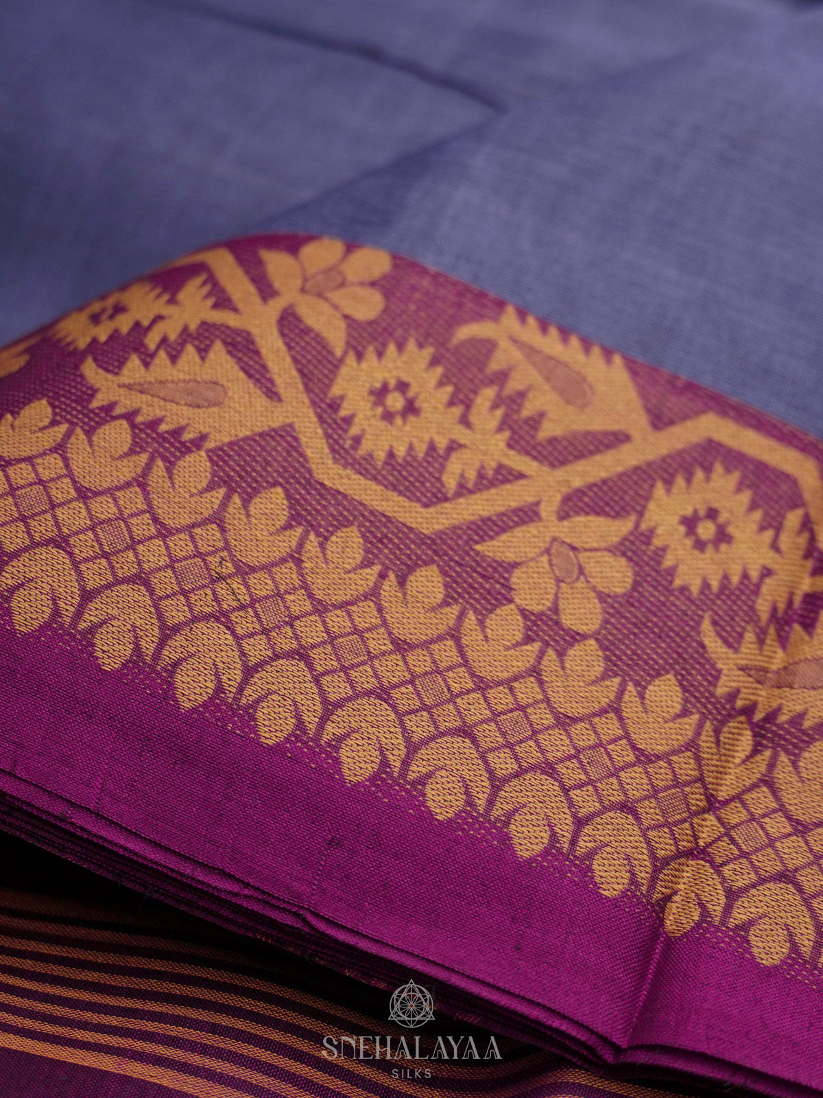 Blue Bengal Cotton Saree