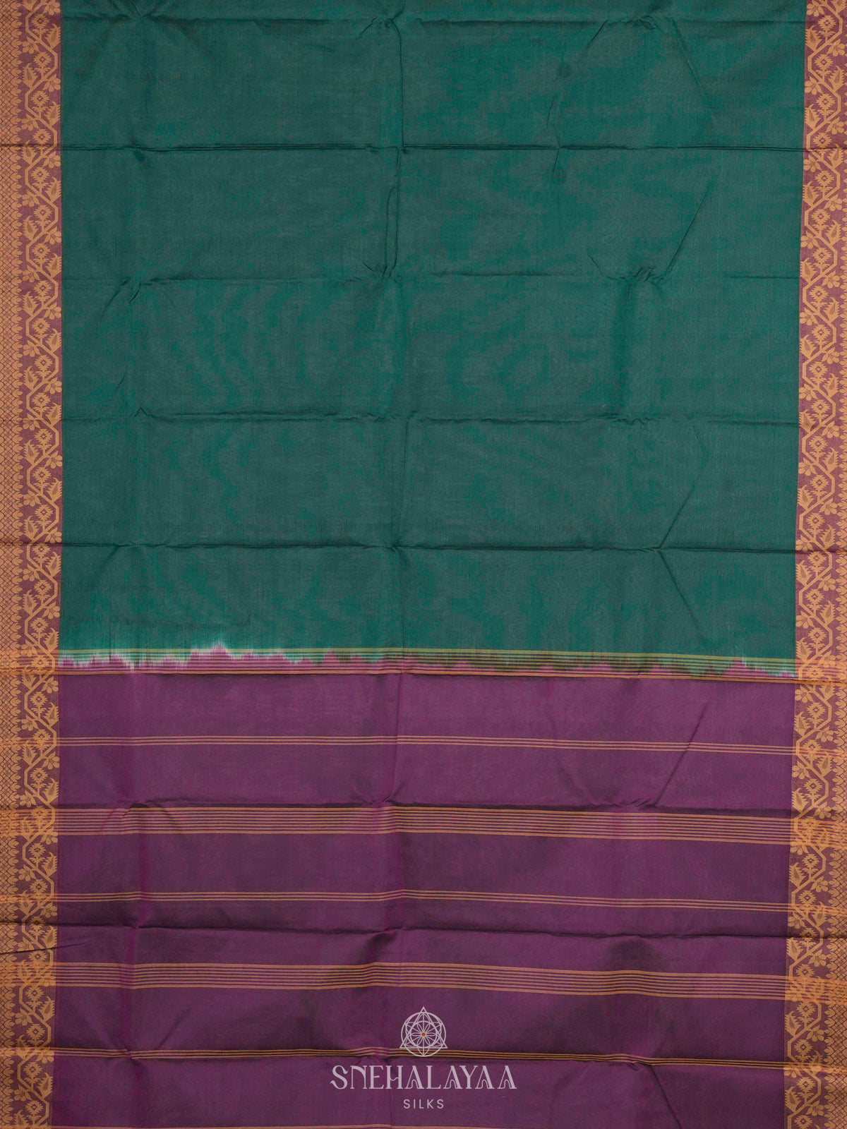 Forest Green Bengal Cotton Saree
