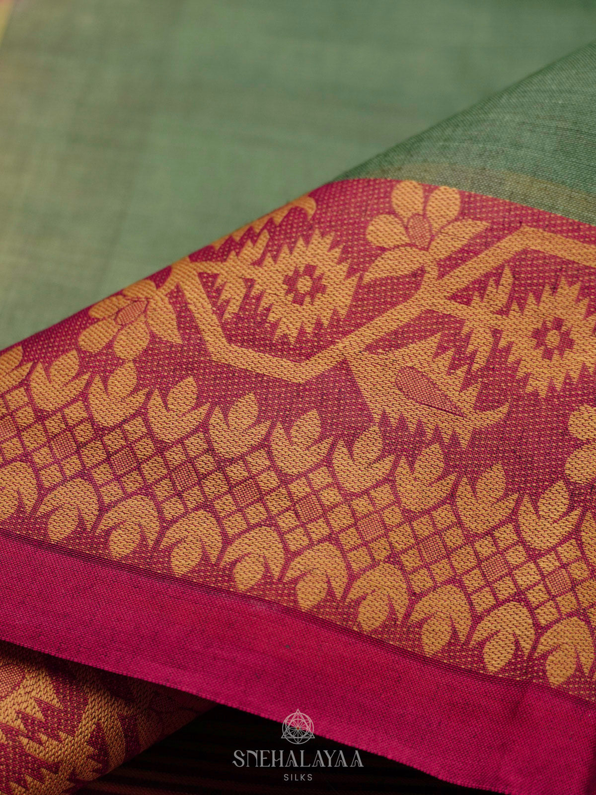 Green Bengal Cotton Saree