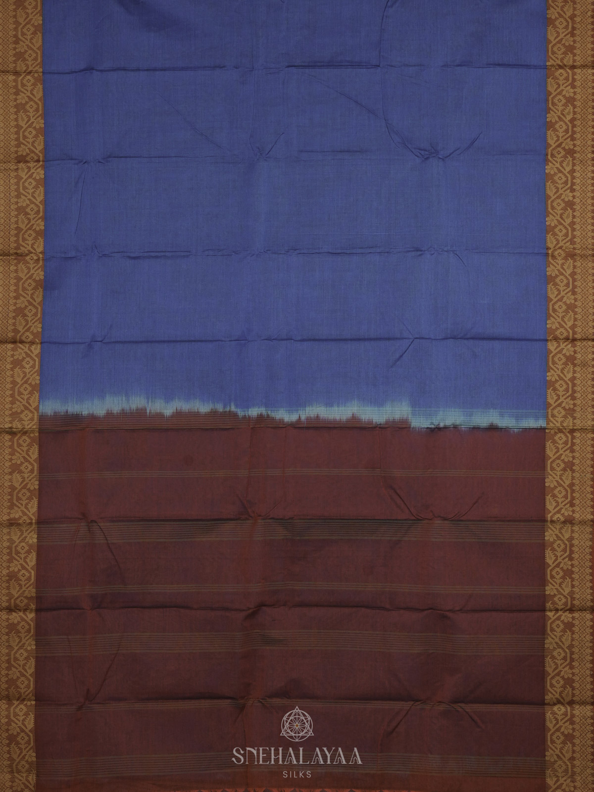 Peacock Blue Bengal Cotton Saree