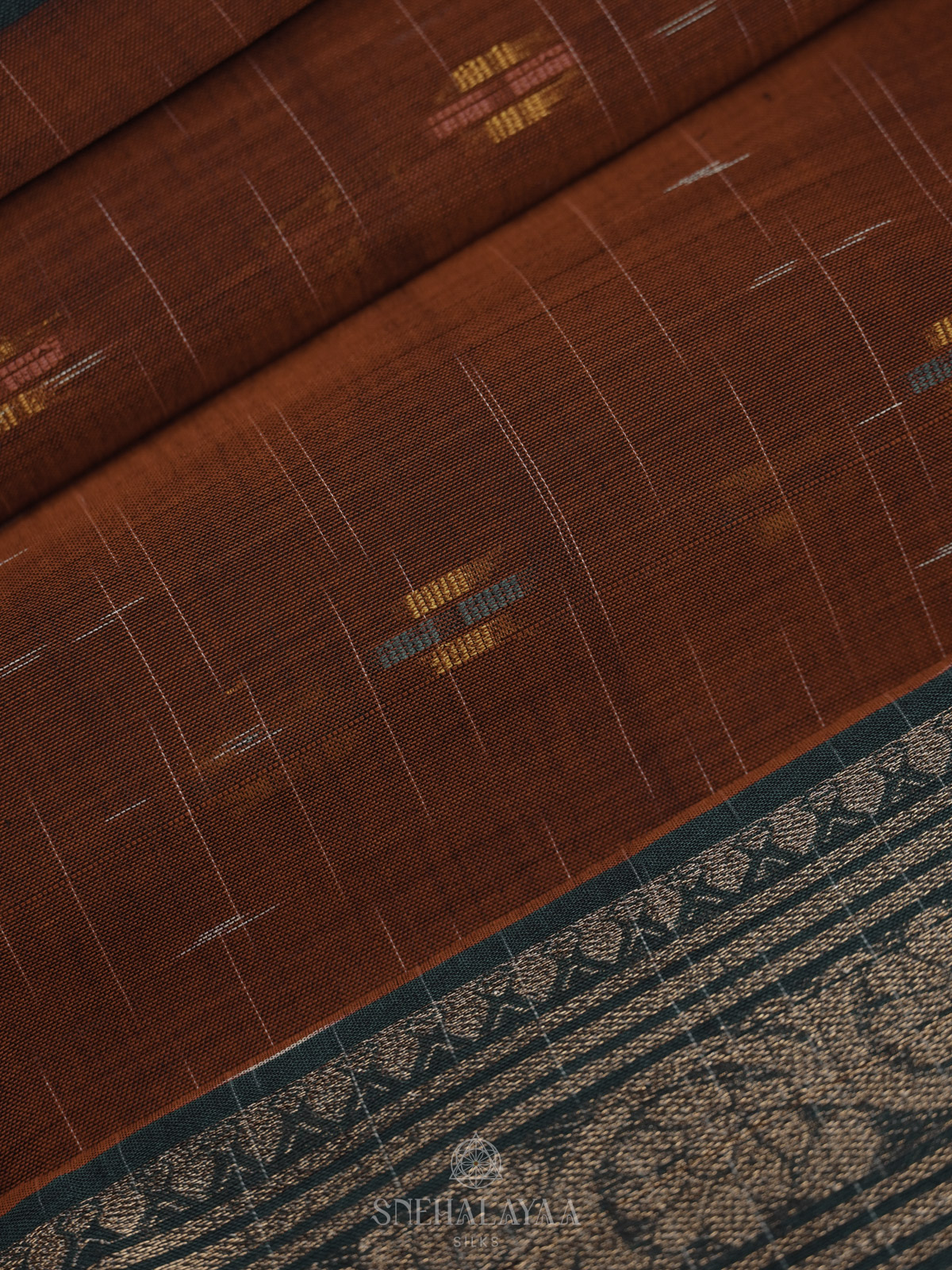 Maroon Bengal Cotton Saree