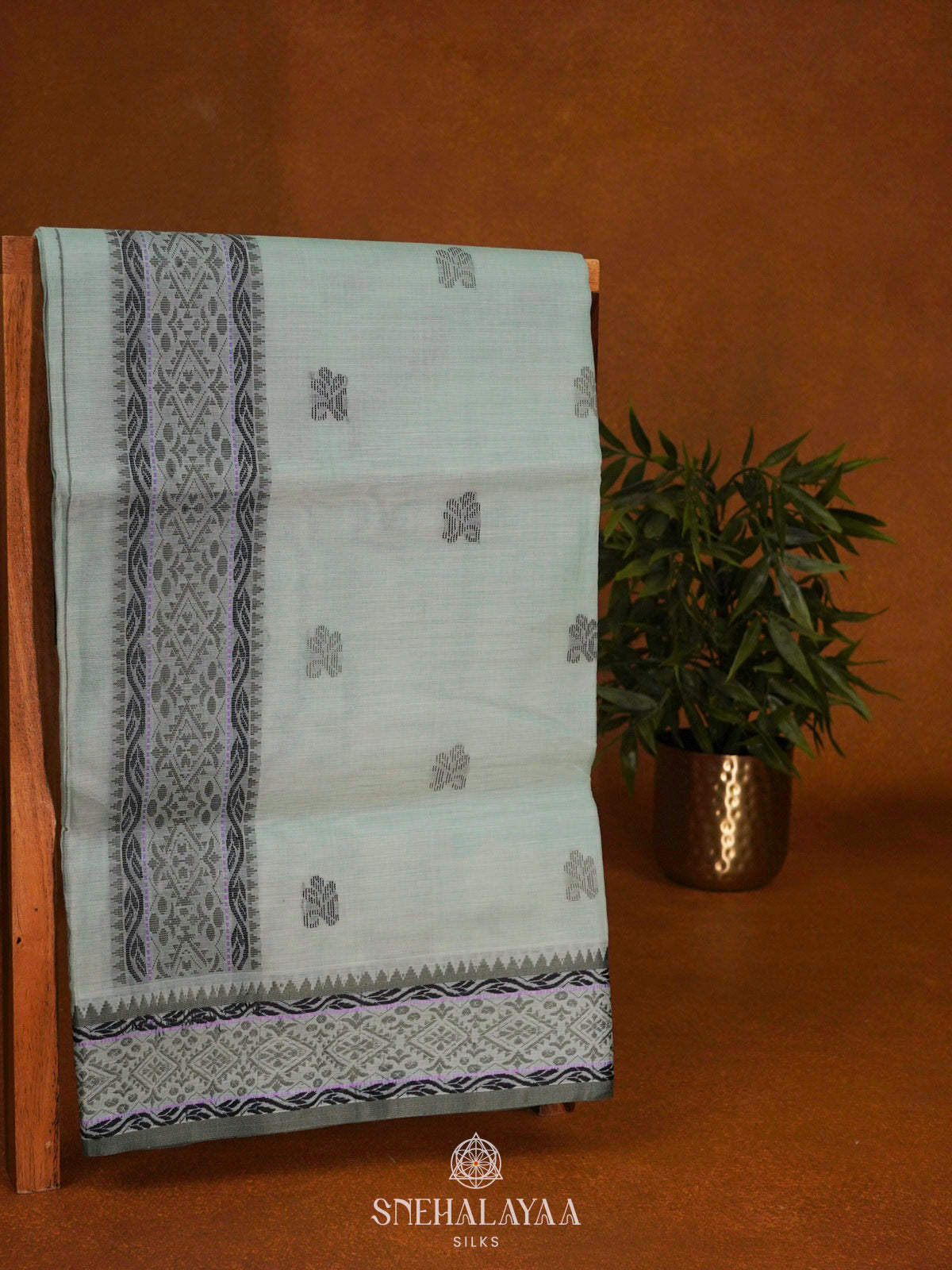 Pale Green Bengal Cotton Saree
