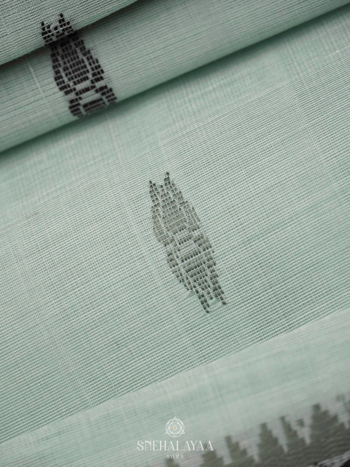 Pale Green Bengal Cotton Saree