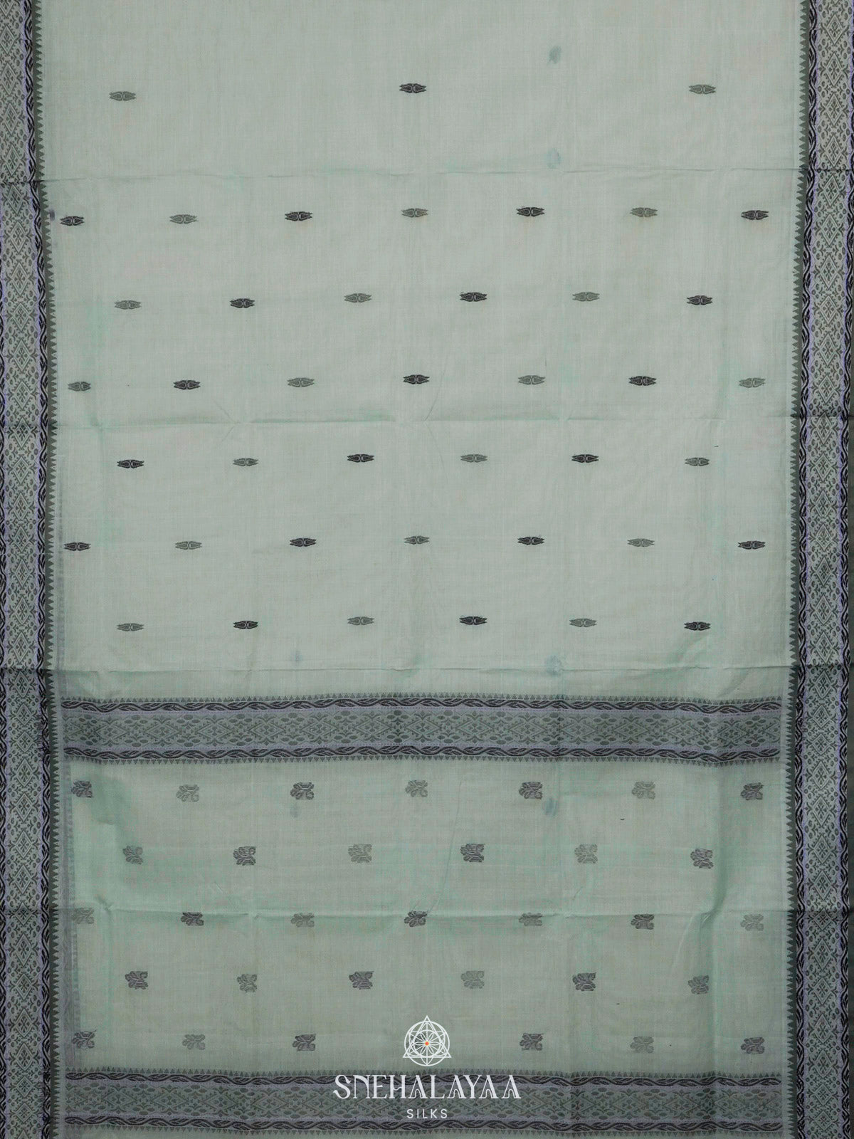 Pale Green Bengal Cotton Saree