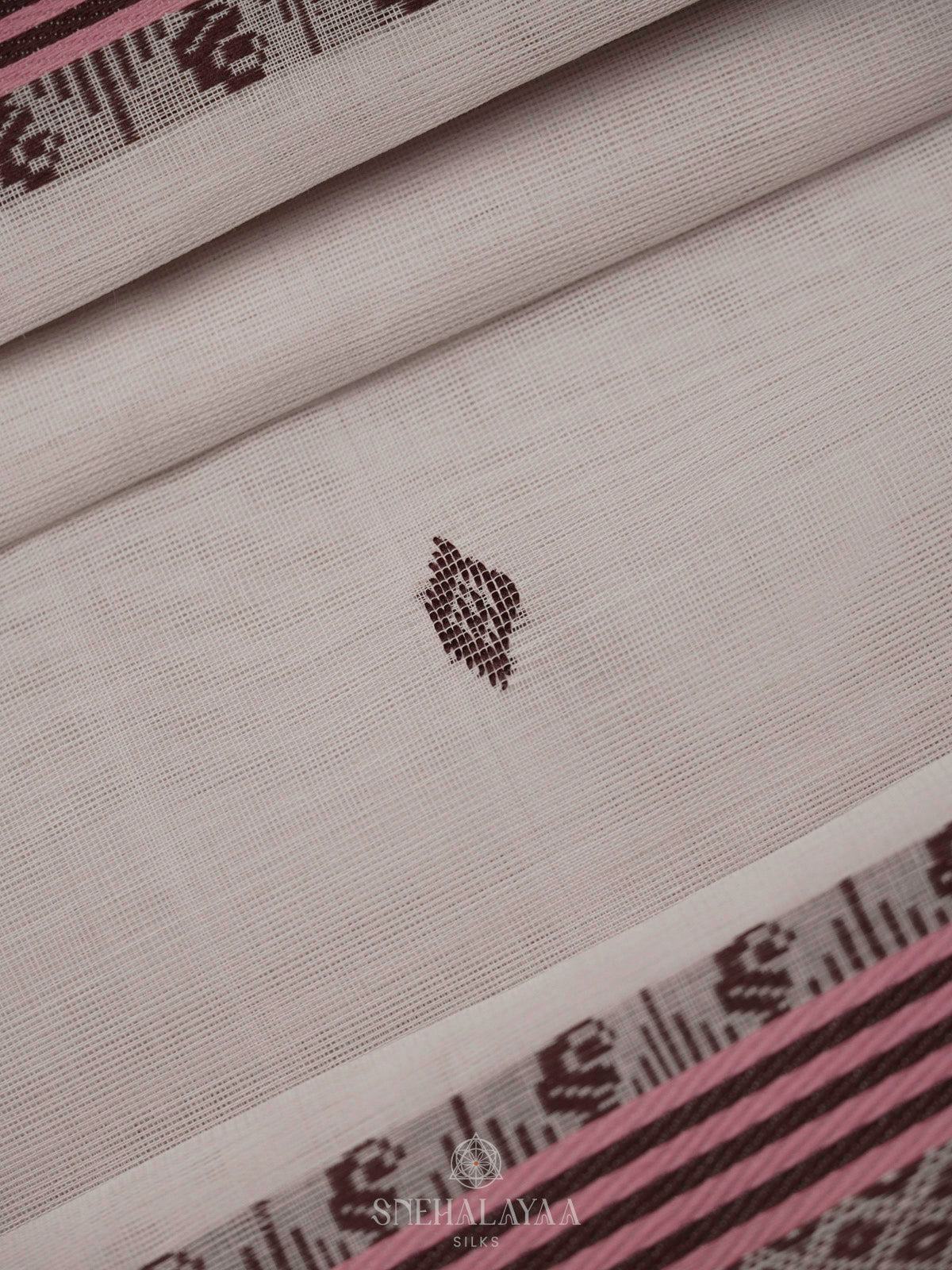Off White Bengal Cotton Saree
