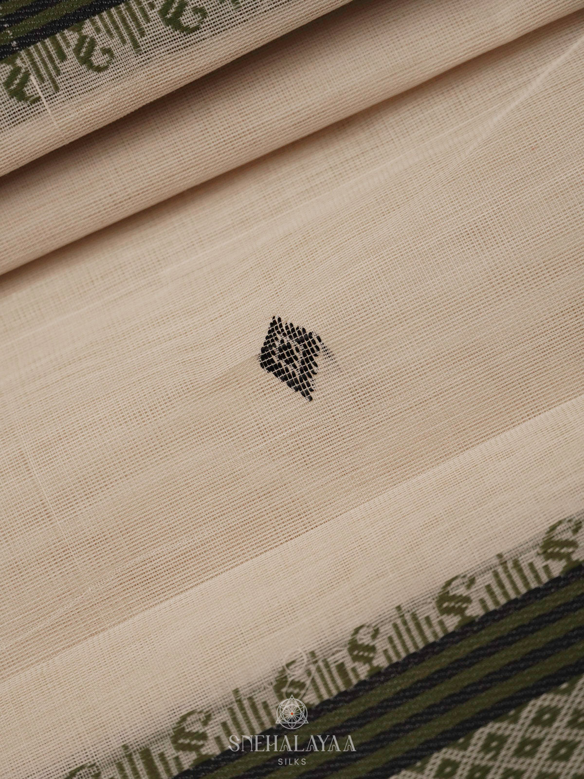 Off White Bengal Cotton Saree
