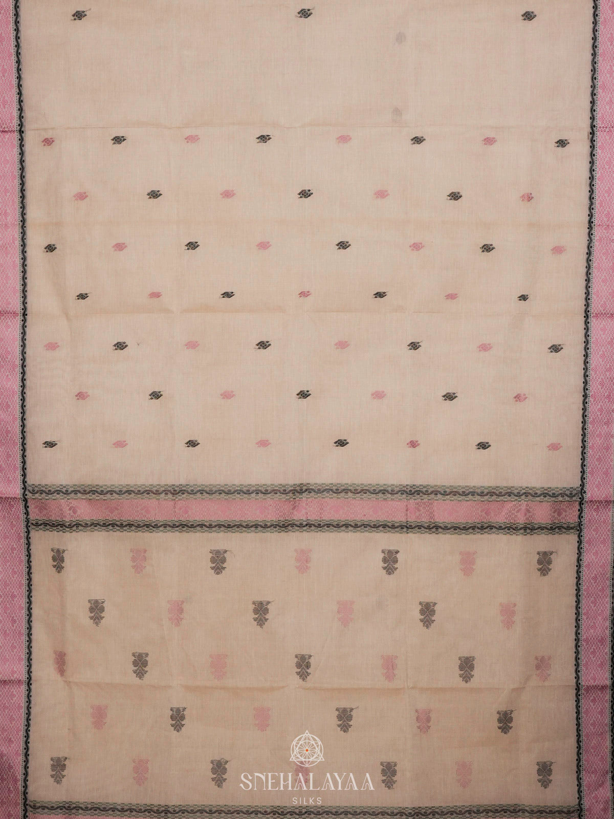 Cream Bengal Cotton Saree