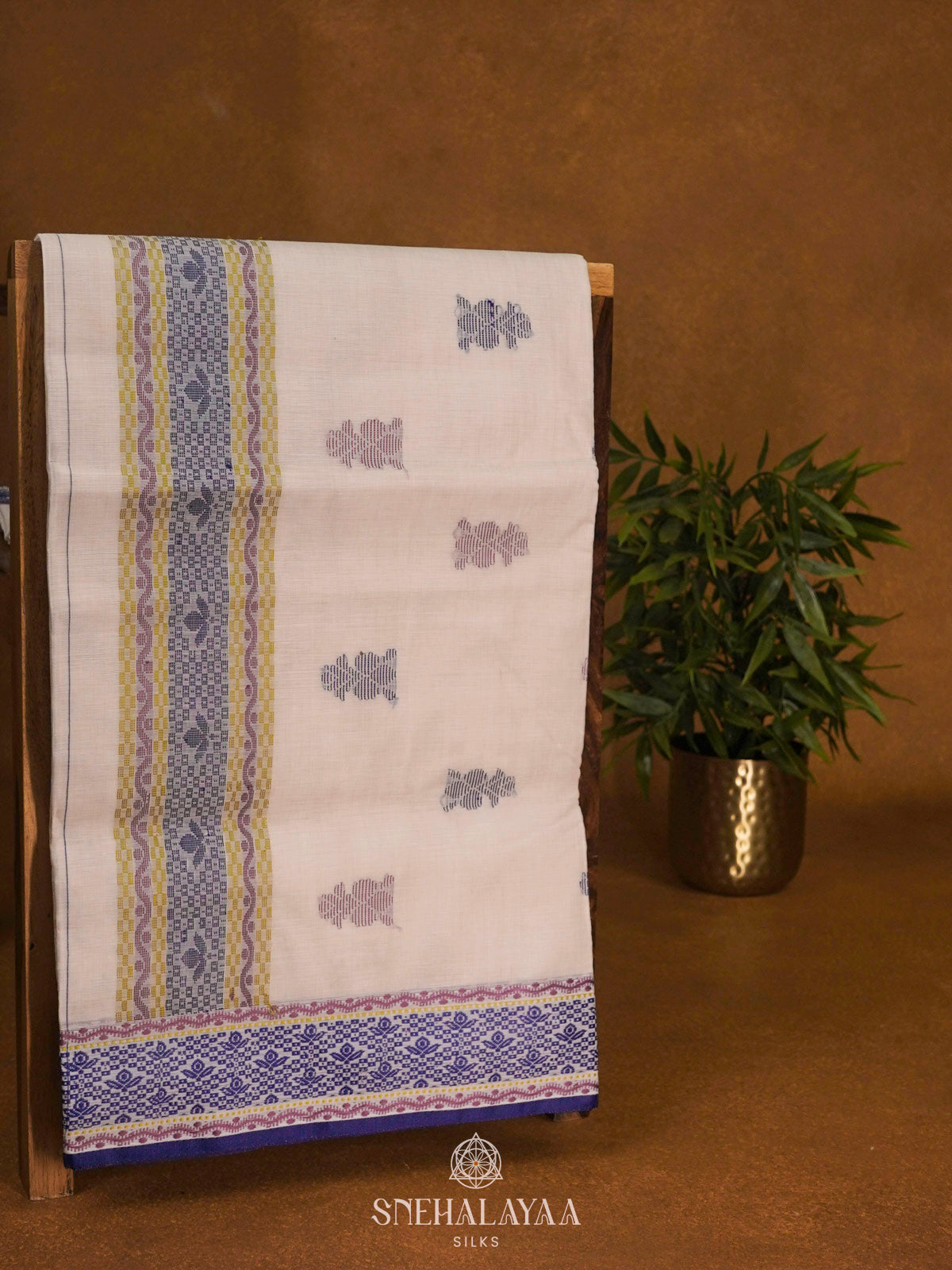 Off White Bengal Cotton Saree
