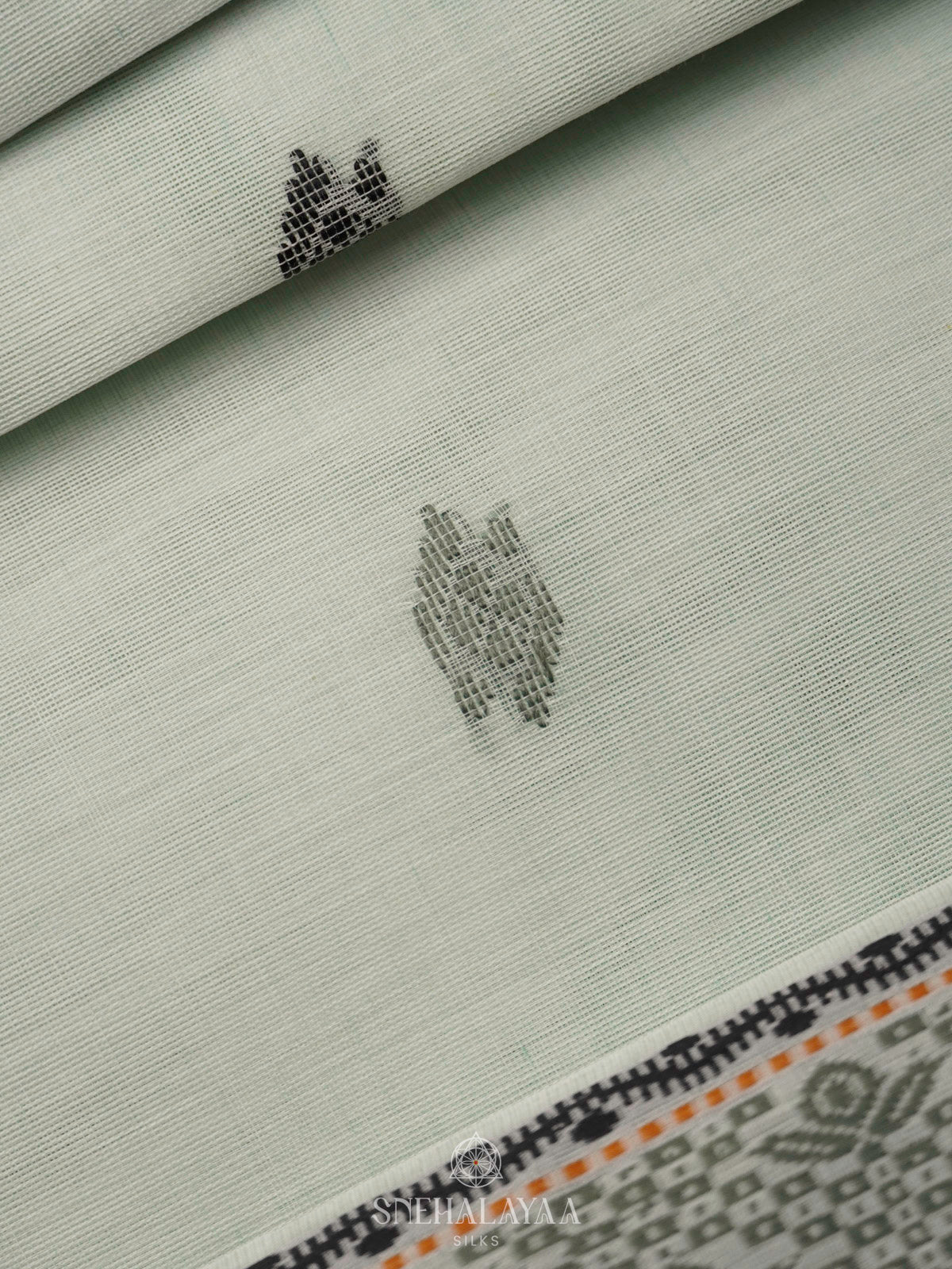 Pale Green Bengal Cotton Saree