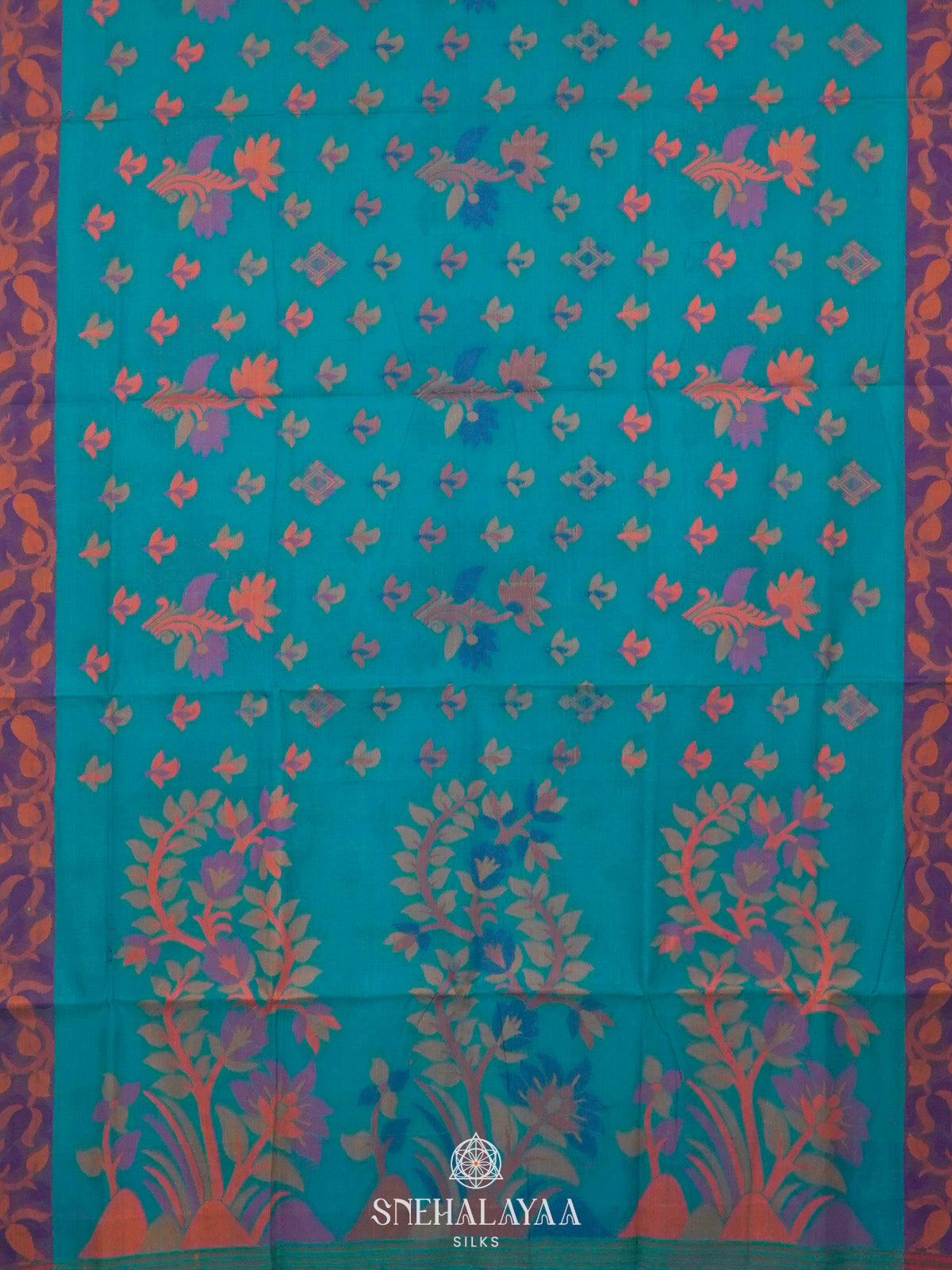 Blue Bengal Cotton Saree