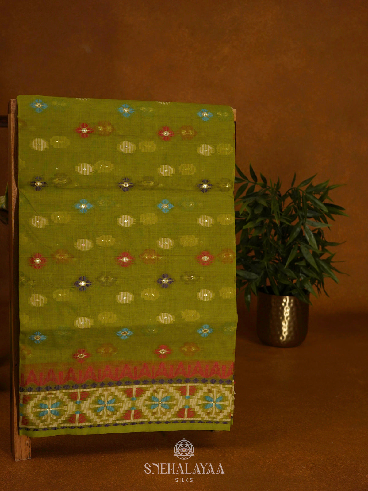 Mahendi Green Bengal Cotton Saree