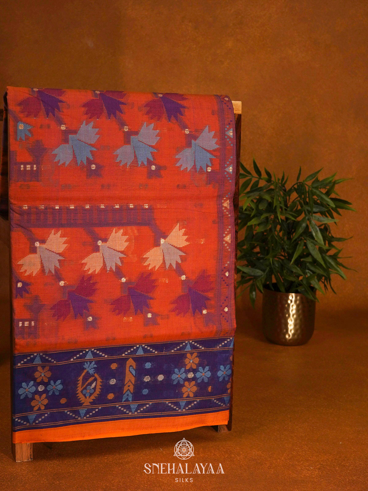 Orange Bengal Cotton Saree