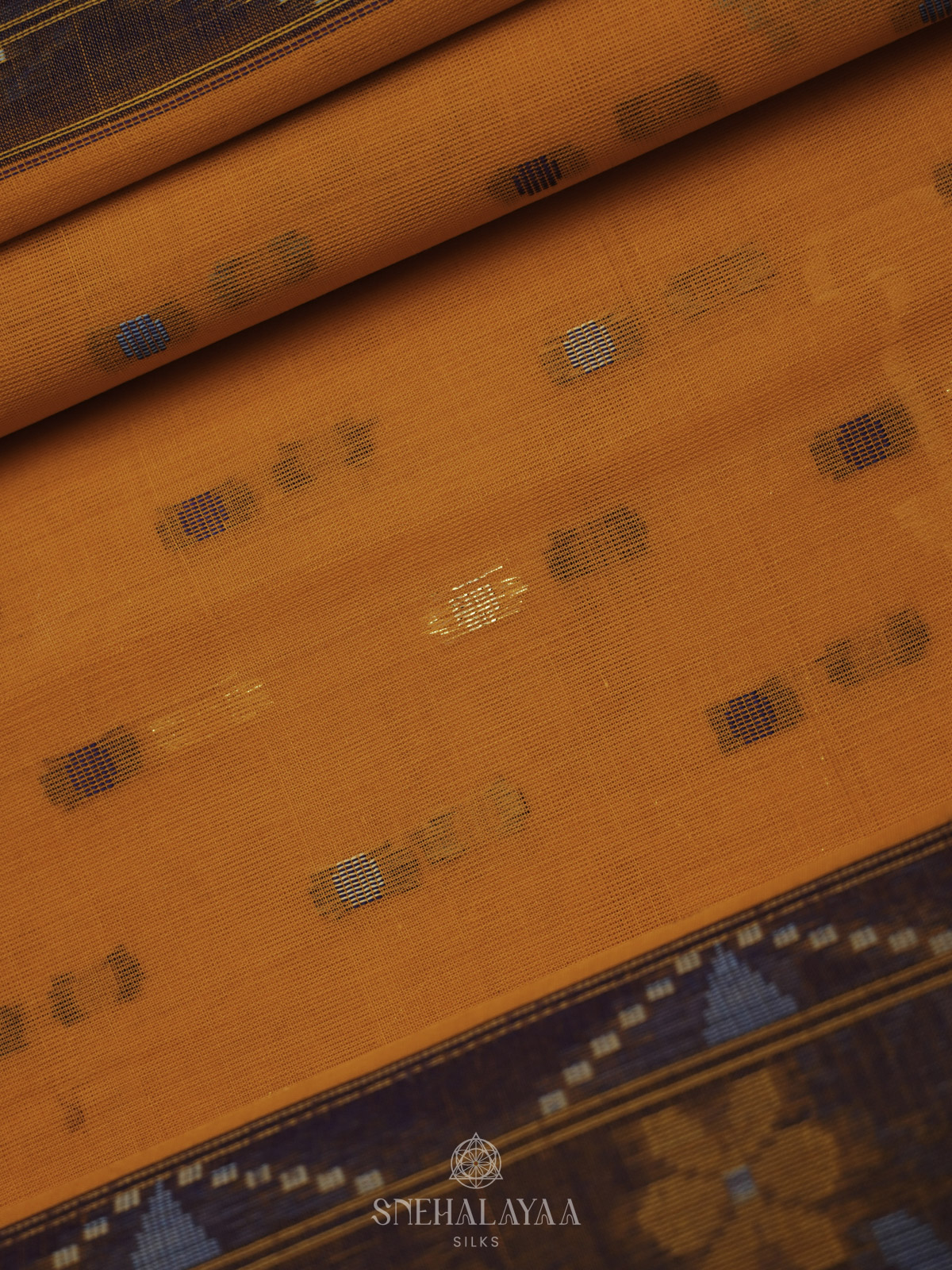 Orange Bengal Cotton Saree
