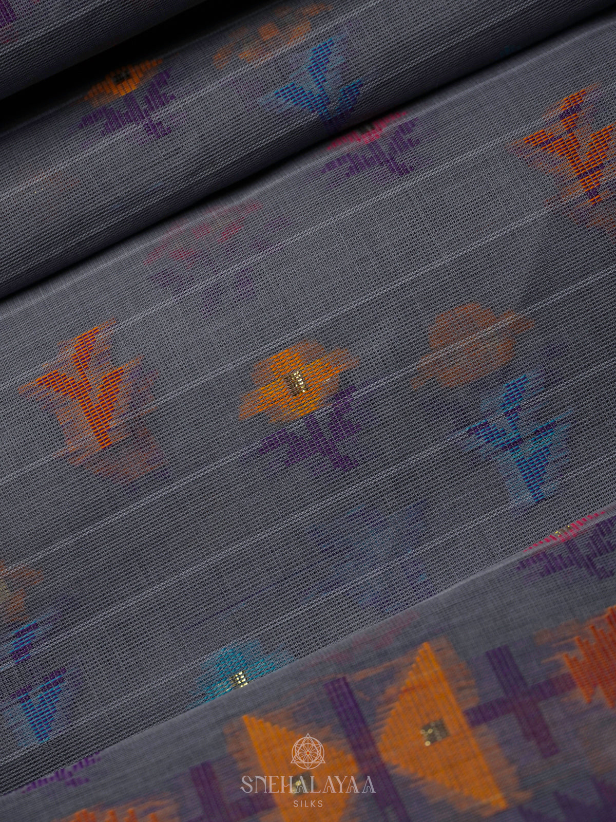 Grey Bengal Cotton Saree