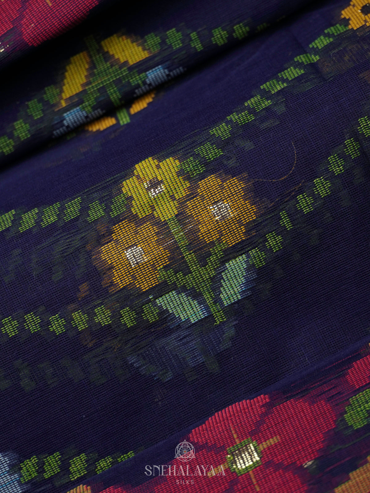 Navy Blue Bengal Cotton Saree