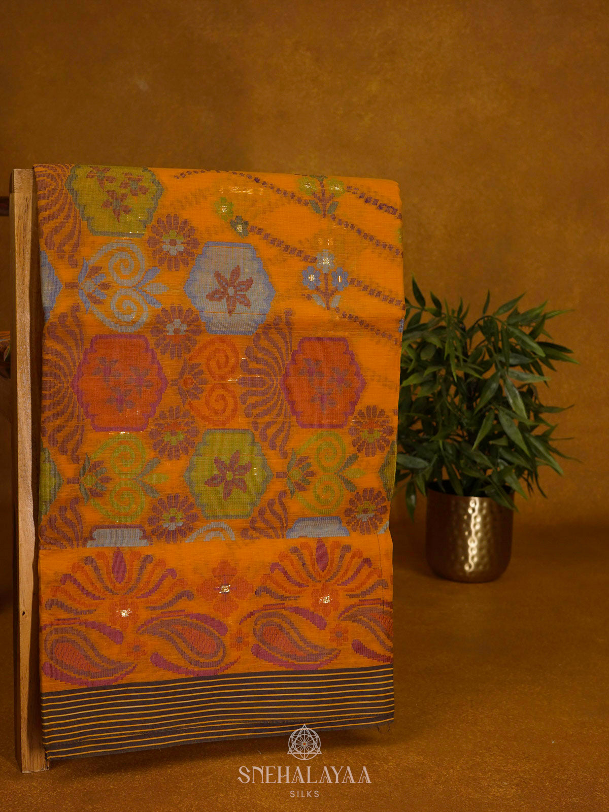 Yellow Bengal Cotton Saree