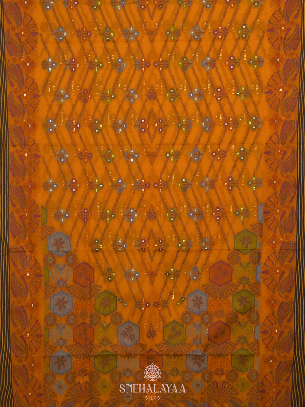 Yellow Bengal Cotton Saree