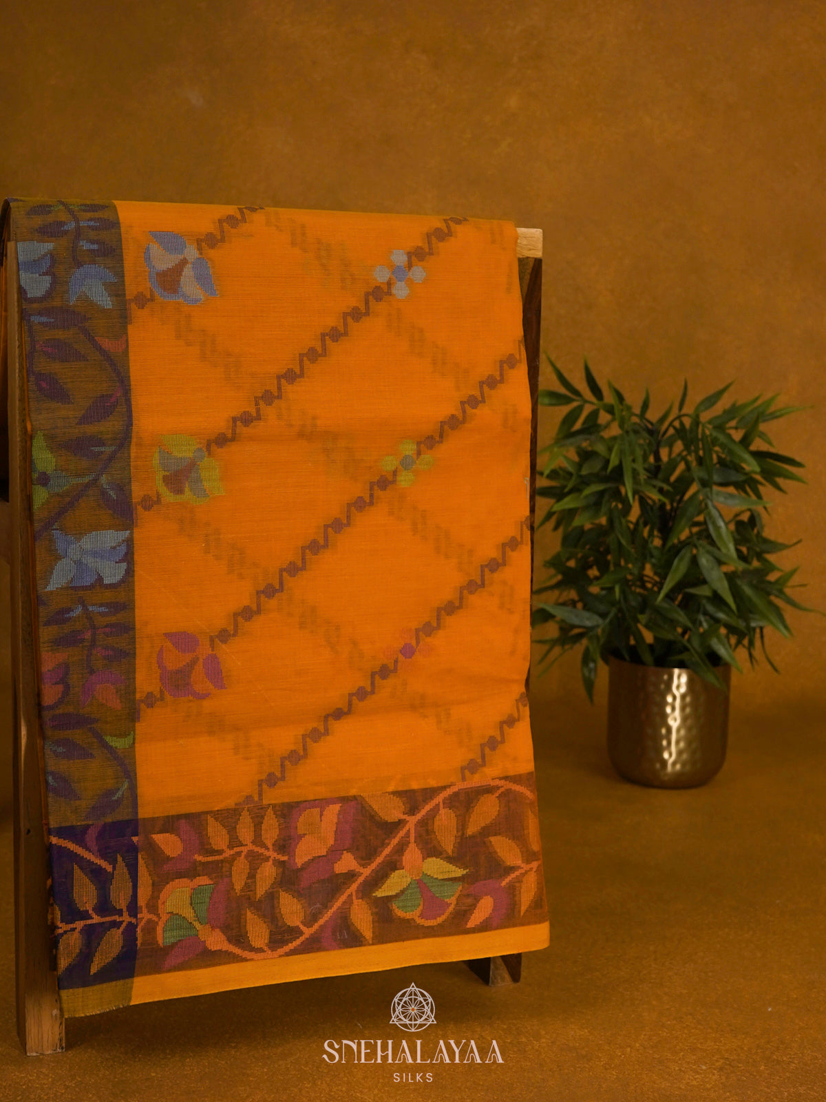 Orange Bengal Cotton Saree