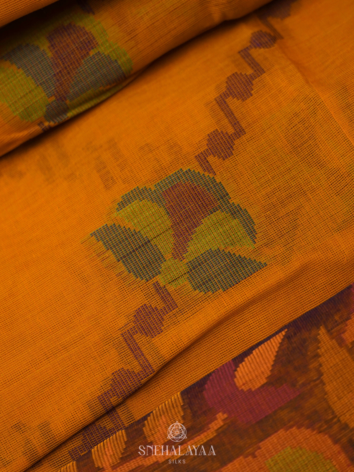 Orange Bengal Cotton Saree