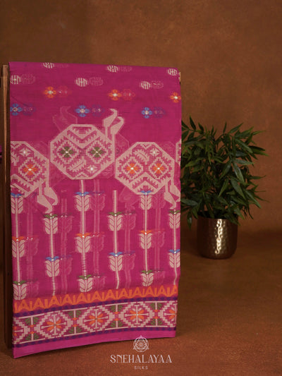 Pink Bengal Cotton Saree