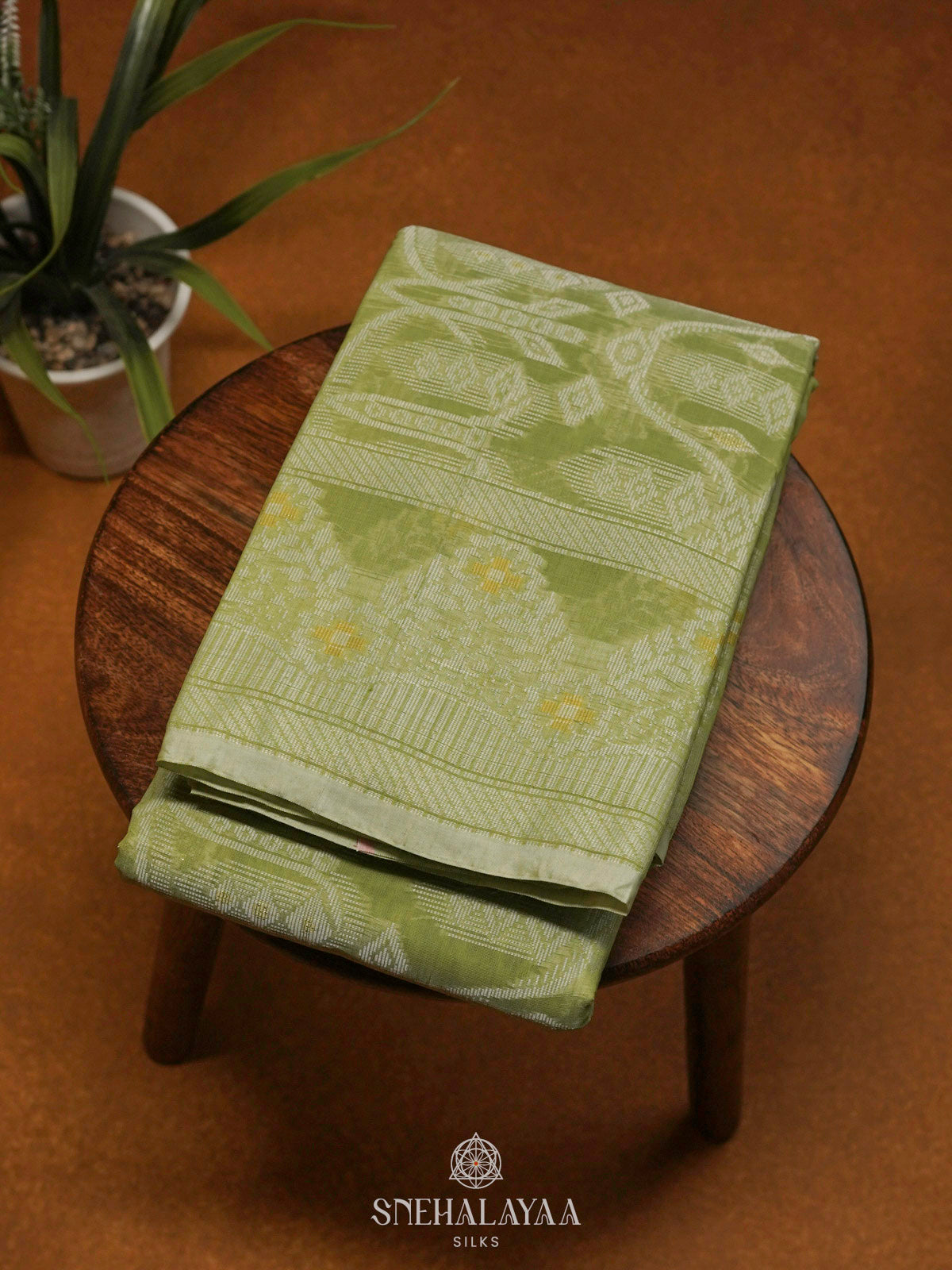 Pista Green Bengal Cotton Saree