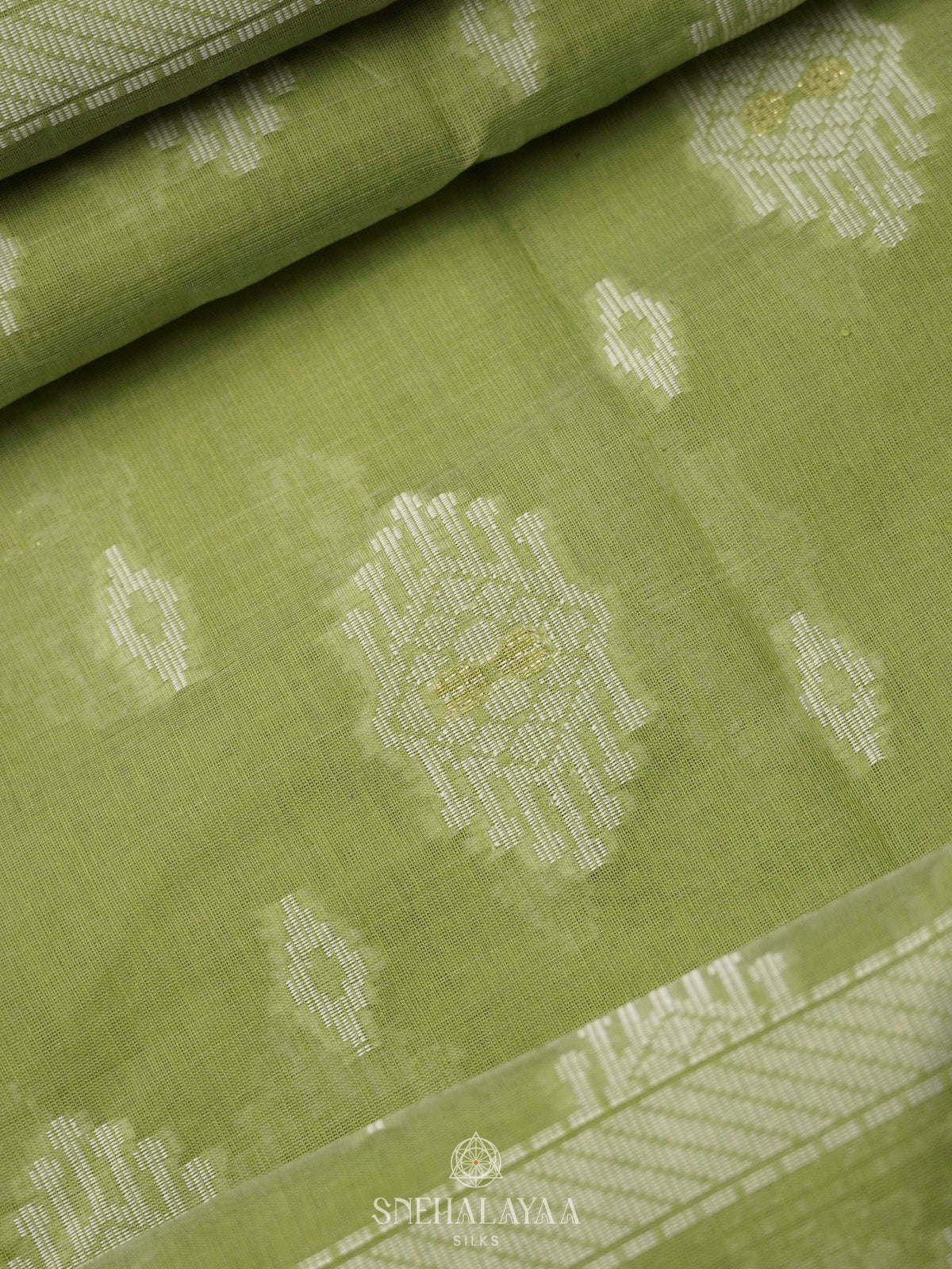 Pista Green Bengal Cotton Saree