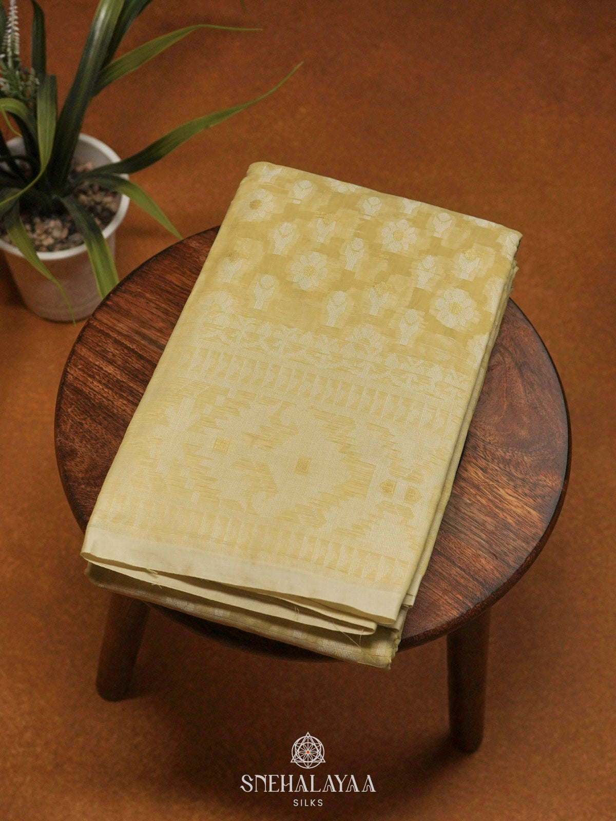 Pale Yellow Bengal Cotton Saree