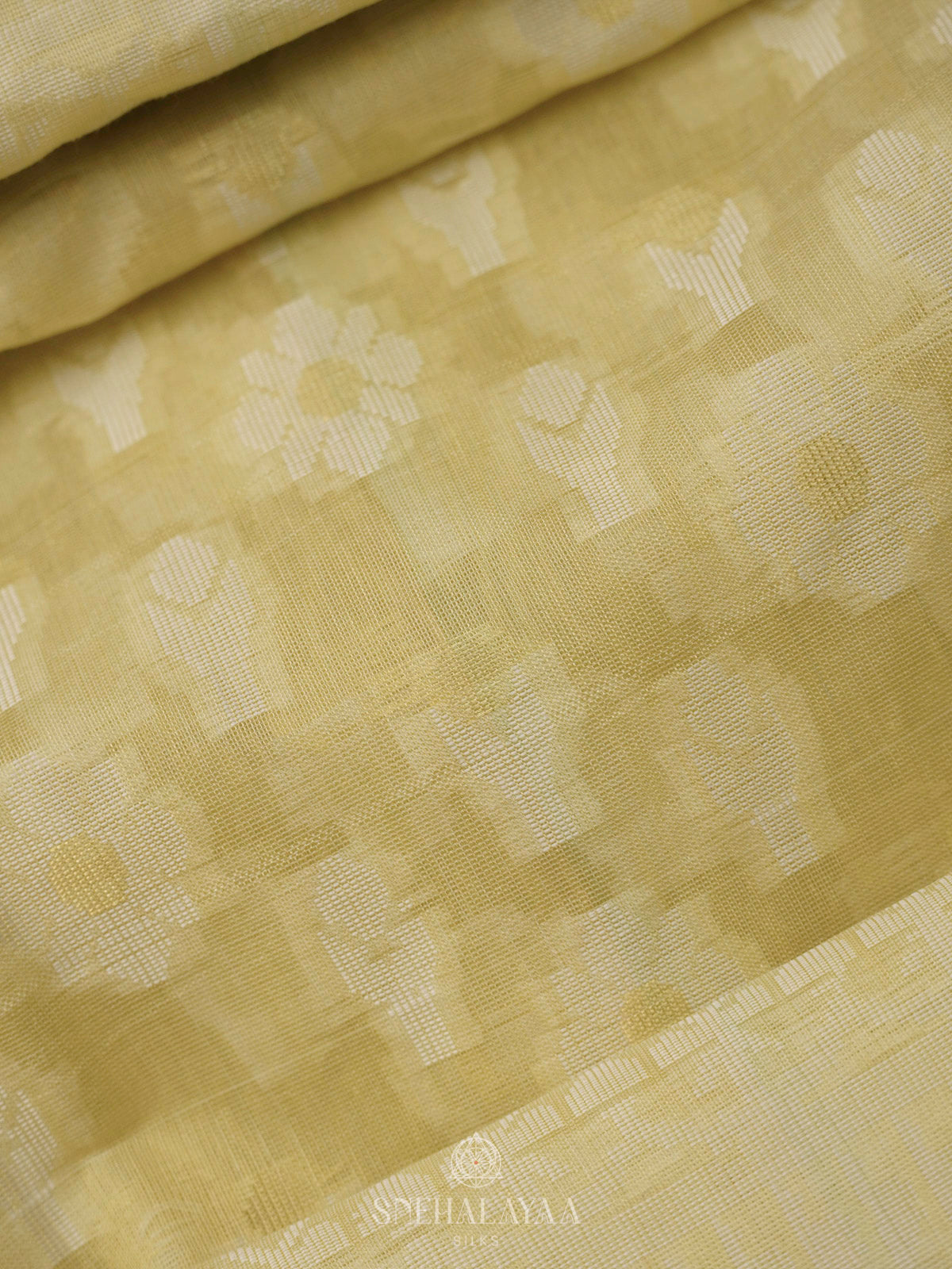 Pale Yellow Bengal Cotton Saree
