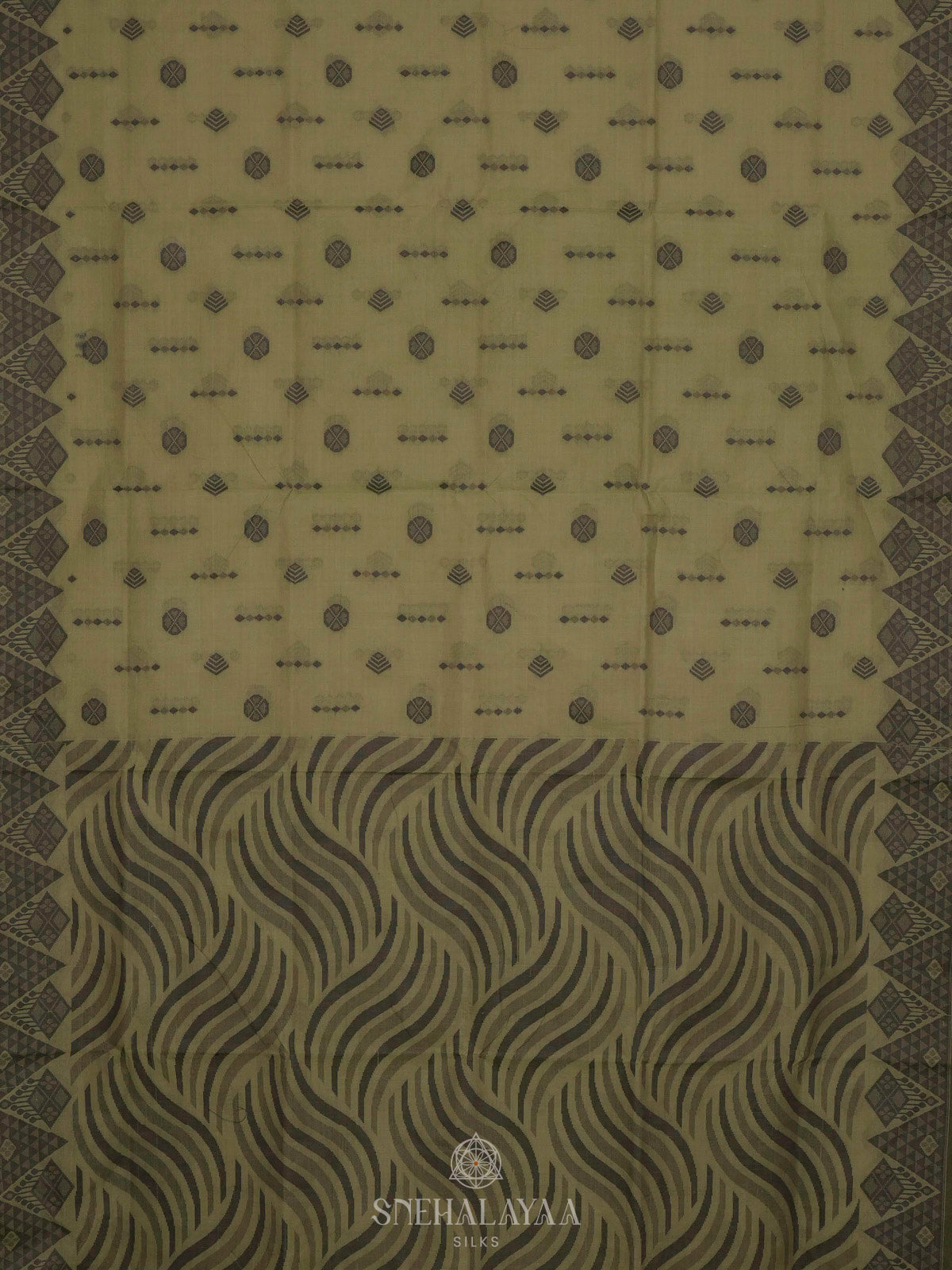 Olive Green Bengal Cotton Saree