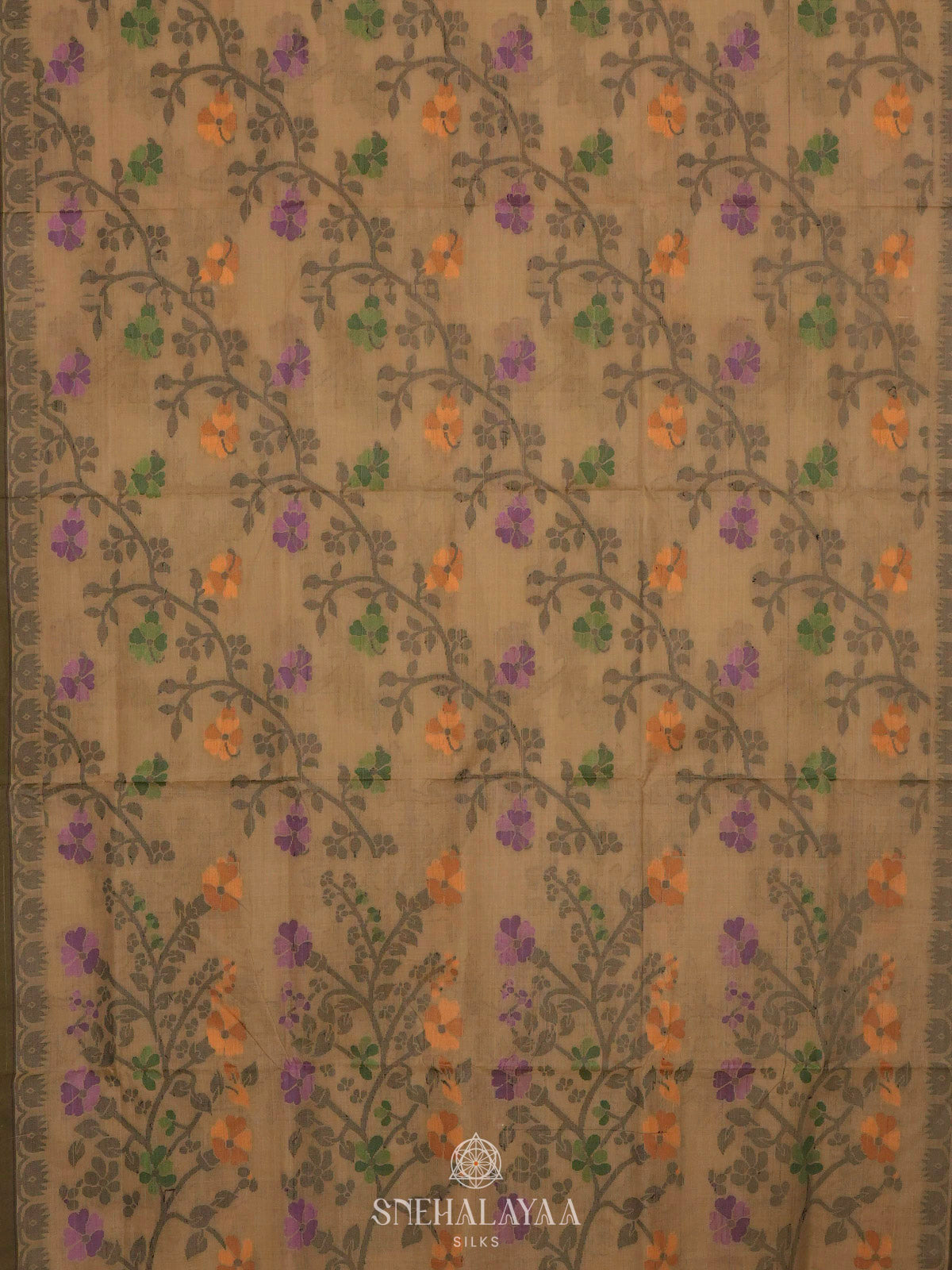 Mustard Bengal Cotton Saree