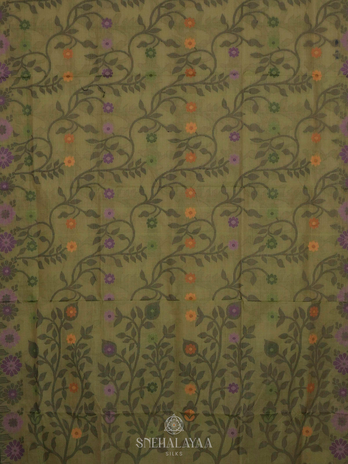 Olive Green Bengal Cotton Saree