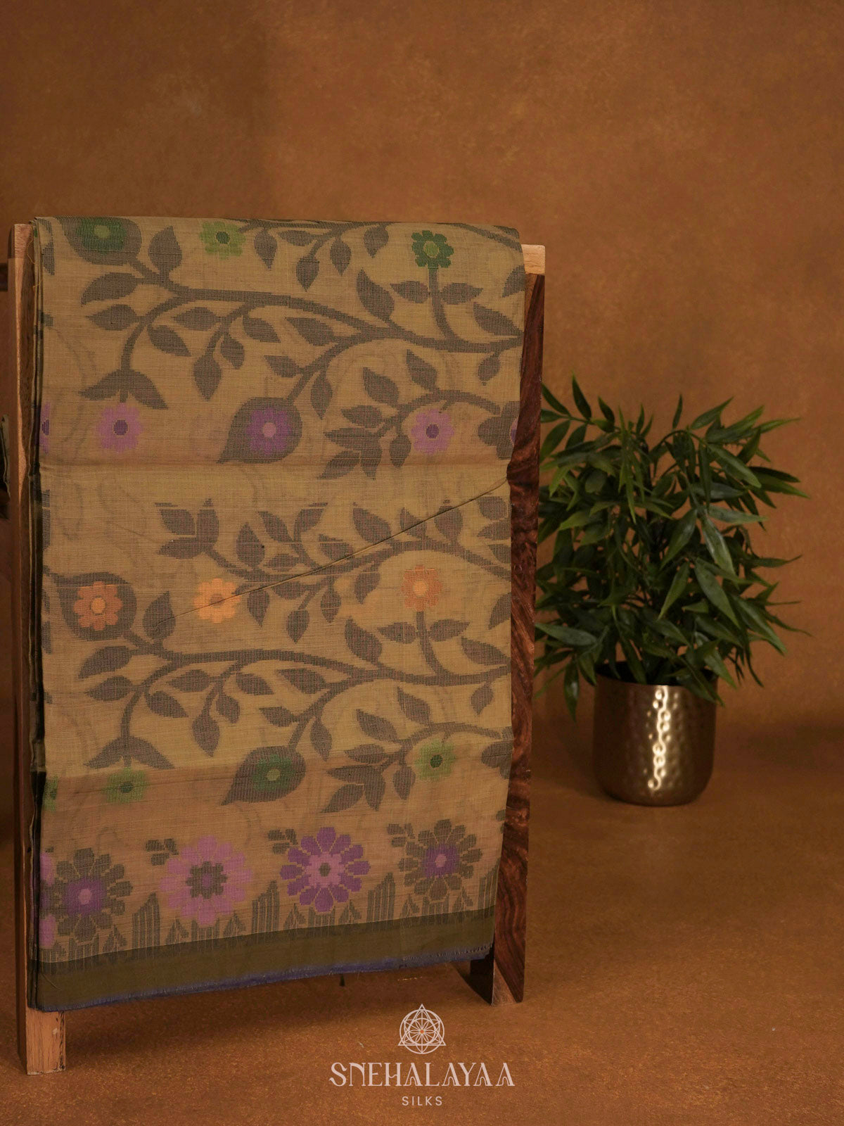 Mustard Bengal Cotton Saree