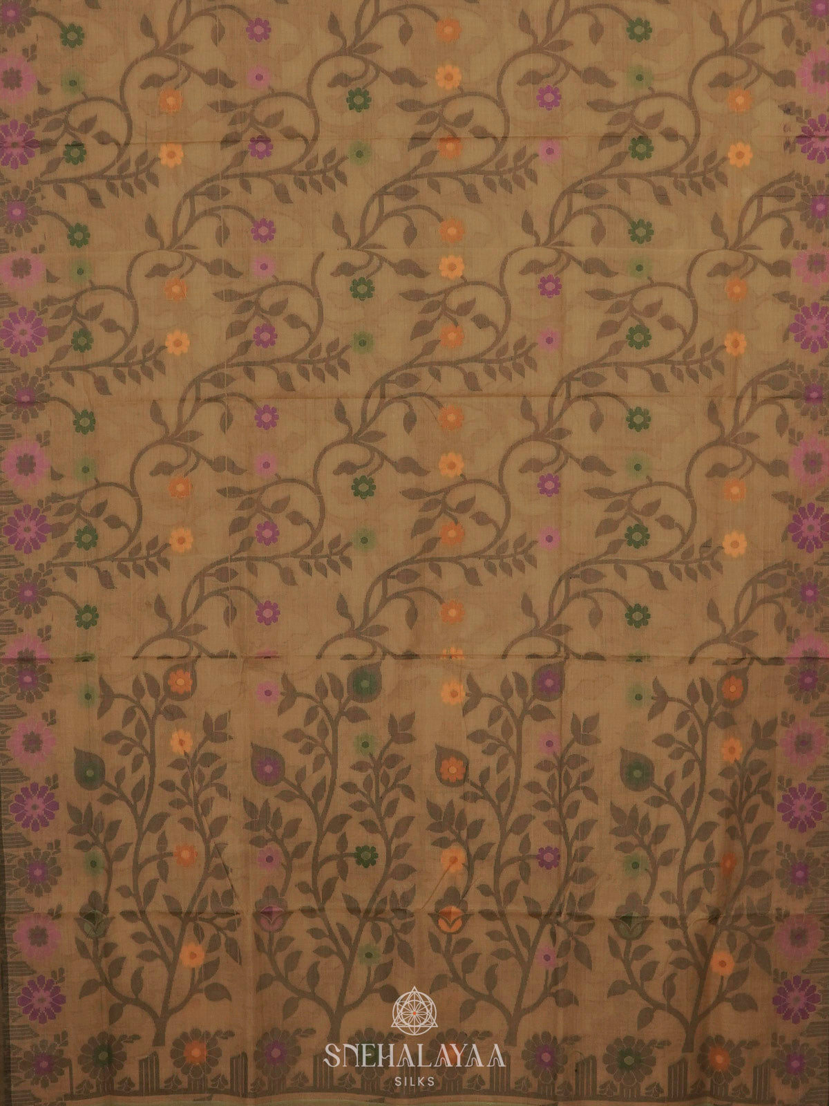 Mustard Bengal Cotton Saree