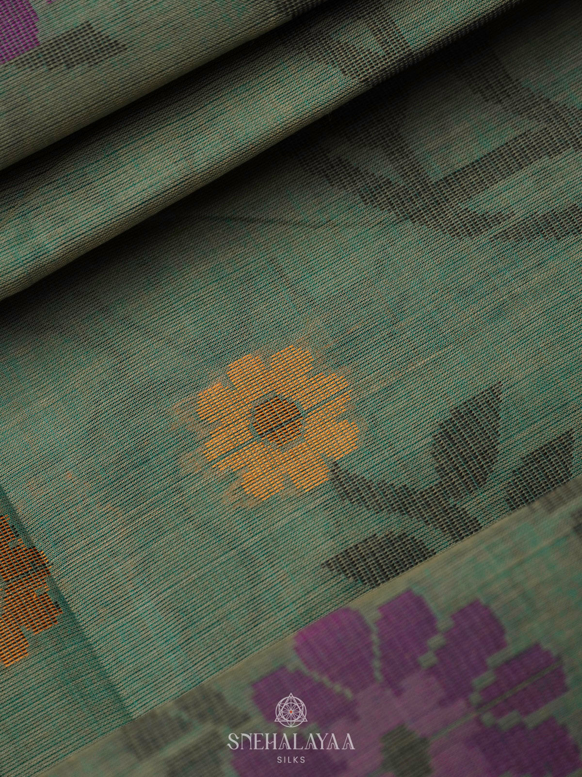 Pale Green Bengal Cotton Saree