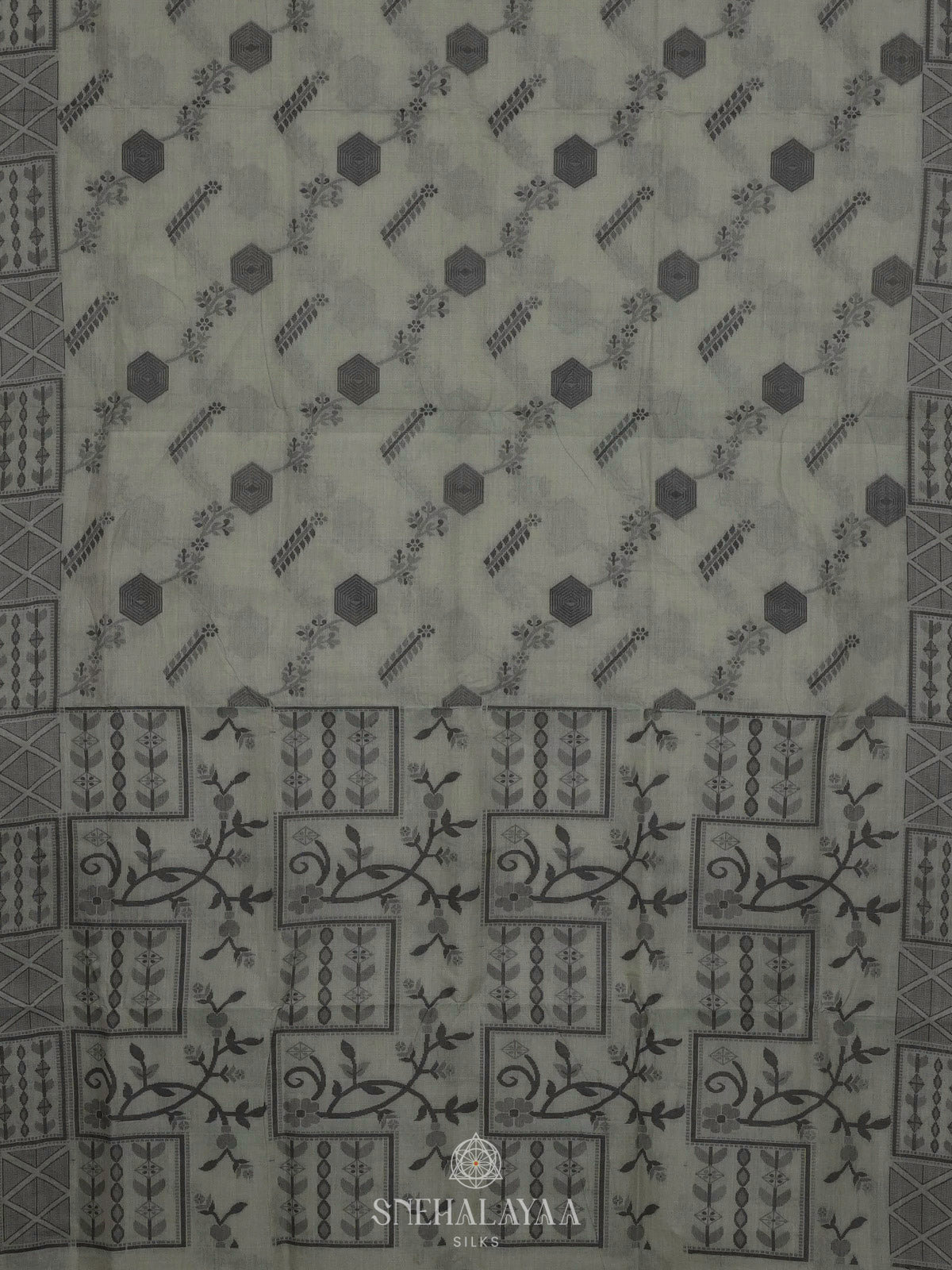 Grey Bengal Cotton Saree