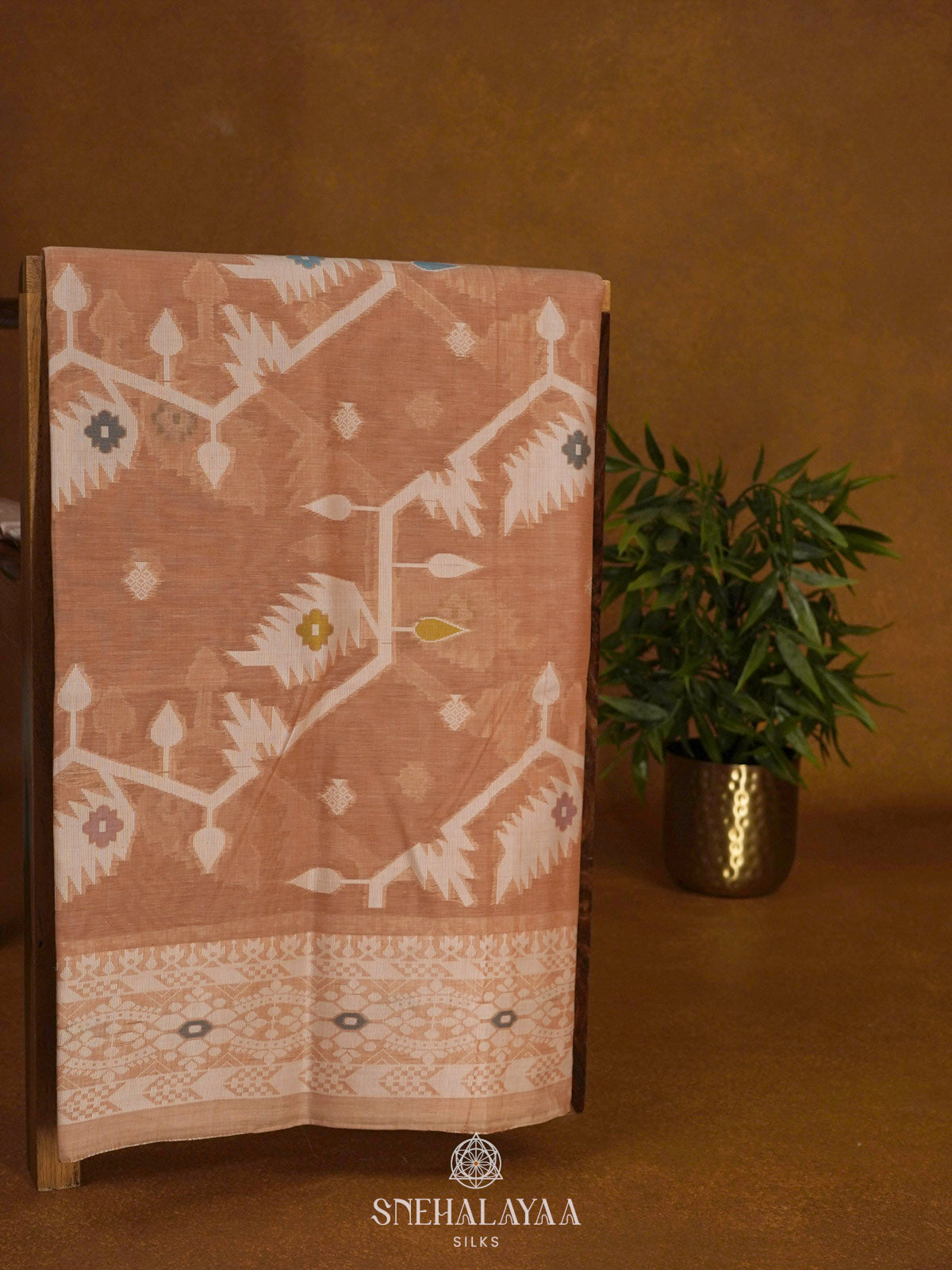 Pale Orange Bengal Cotton Saree