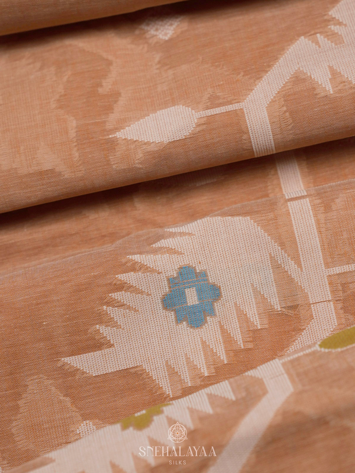 Pale Orange Bengal Cotton Saree