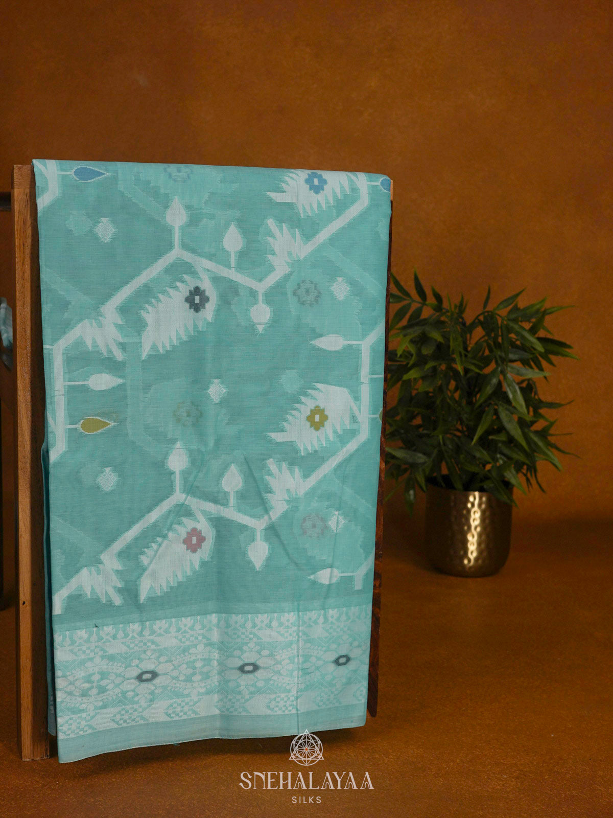 Mint Green Bengal Cotton Saree