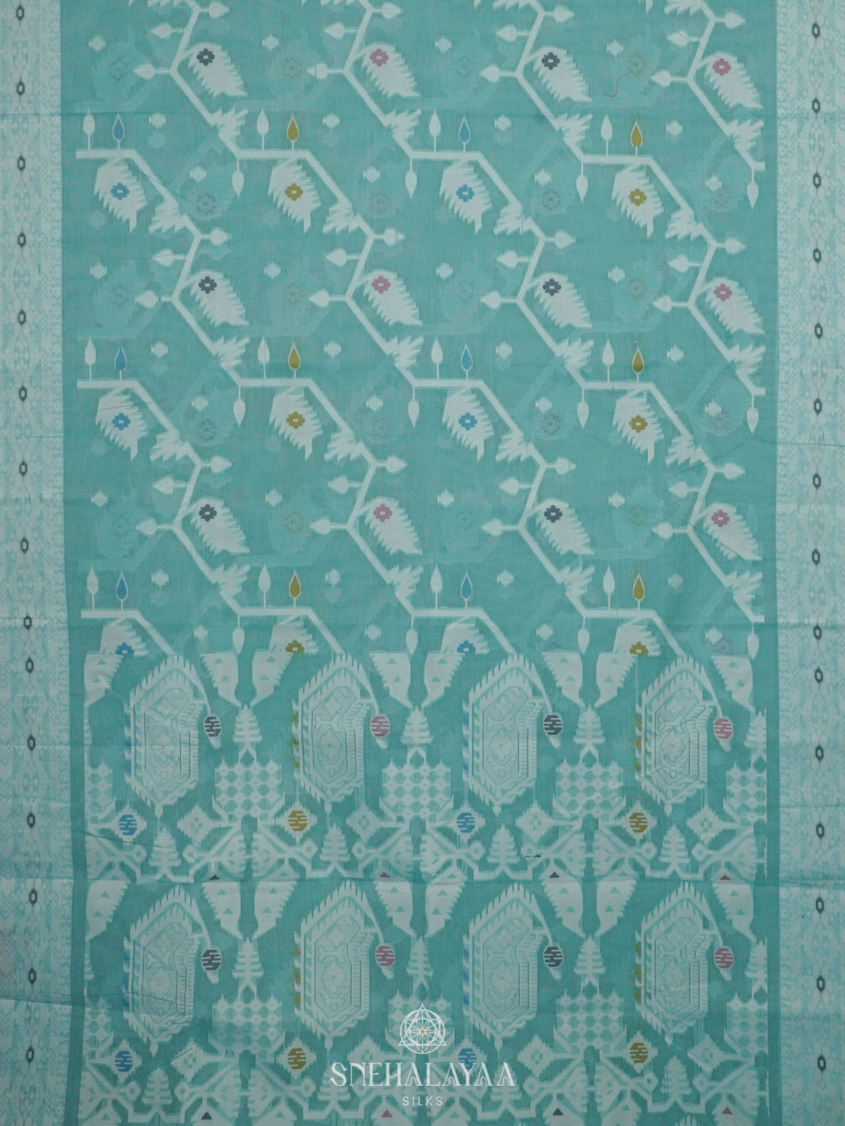 Mint Green Bengal Cotton Saree