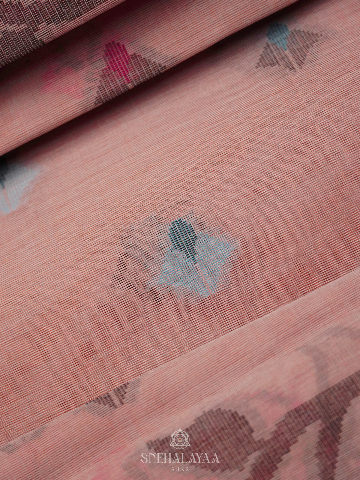Peach Bengal Cotton Saree