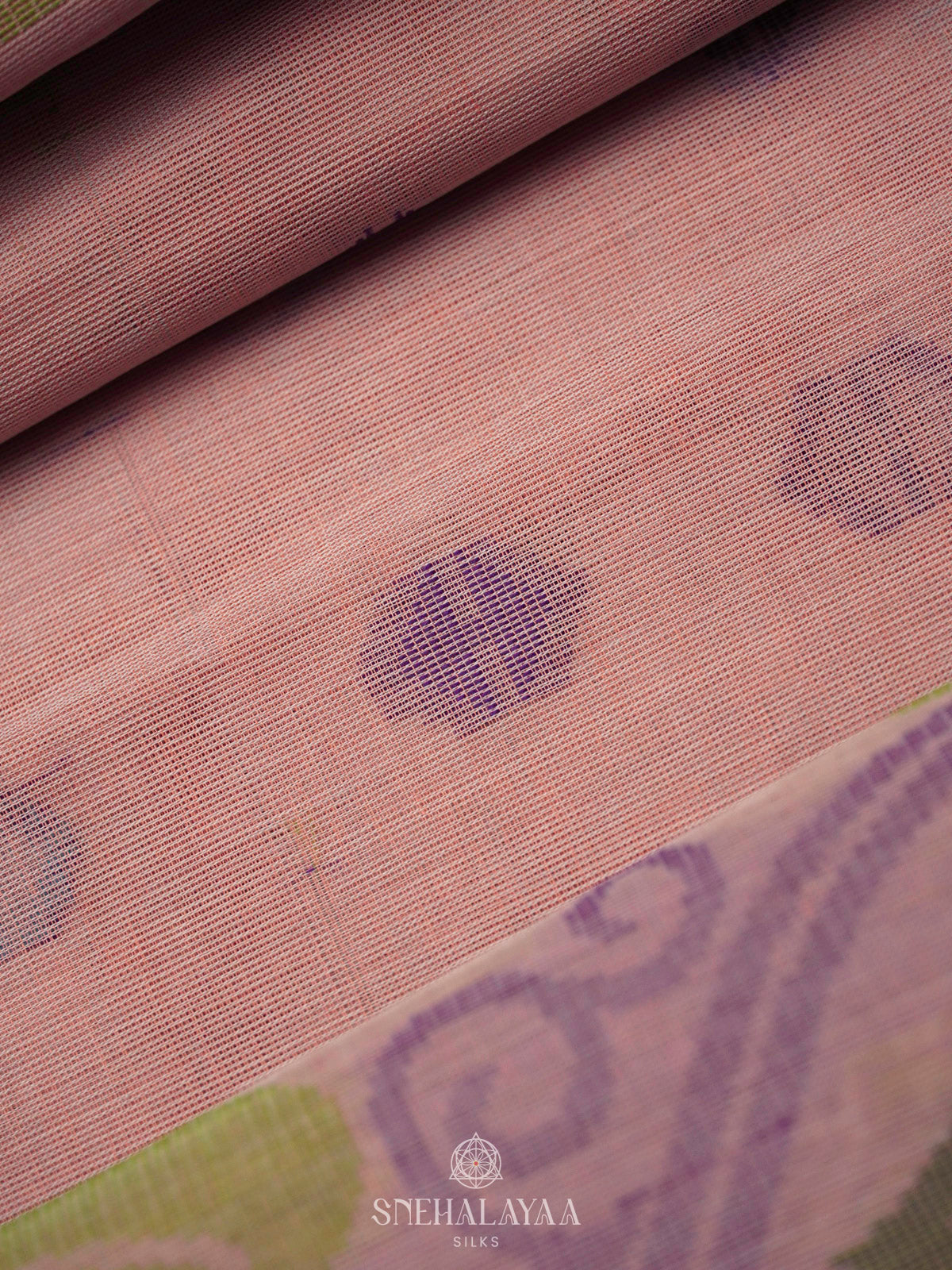 Peach Bengal Cotton Saree
