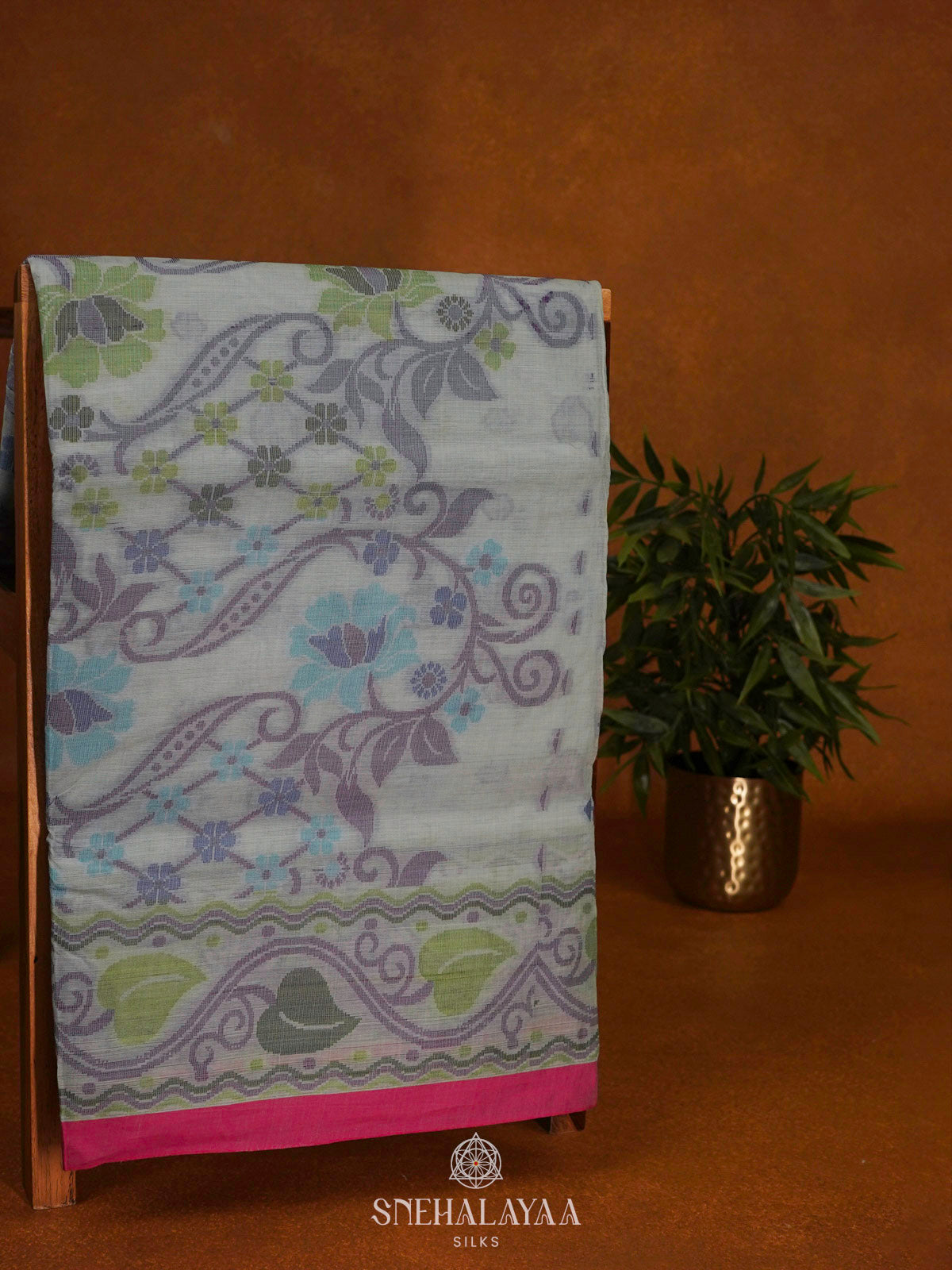 Pale Green Bengal Cotton Saree