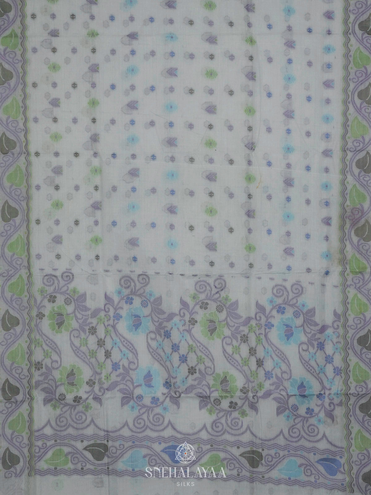 Pale Green Bengal Cotton Saree
