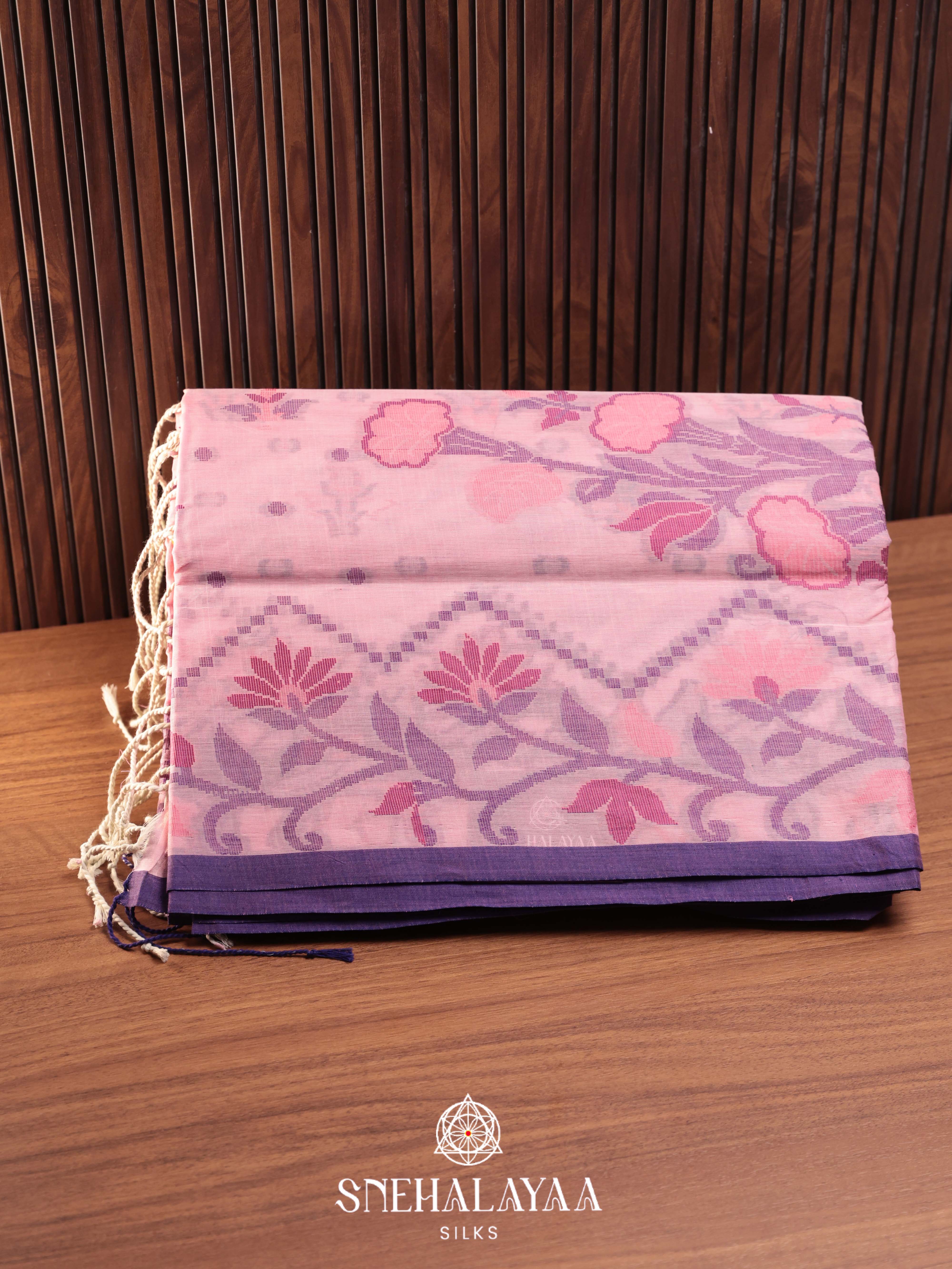 Pink Bengal Cotton Saree