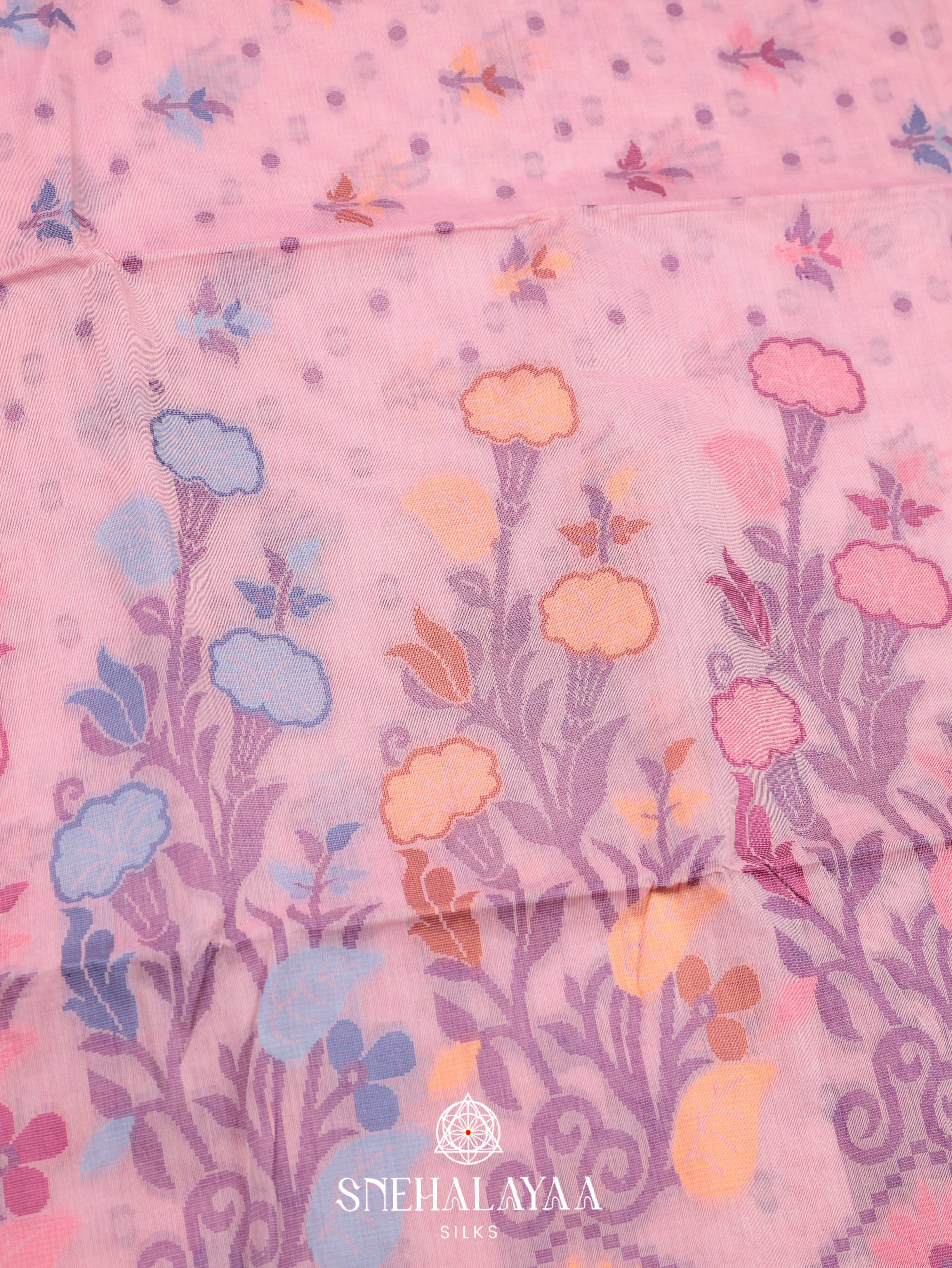 Pink Bengal Cotton Saree
